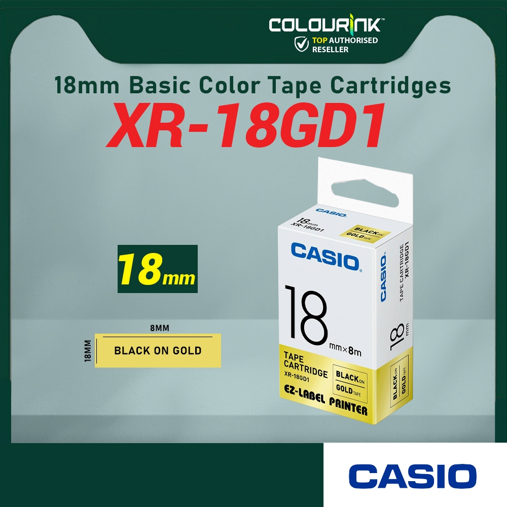CASIO ORIGINAL GENUINE 18MM EZ LABEL TAPE FOR KL-120 KL-130 KL-820 KL-60 KL-HD1 KL-8400 KL-G2