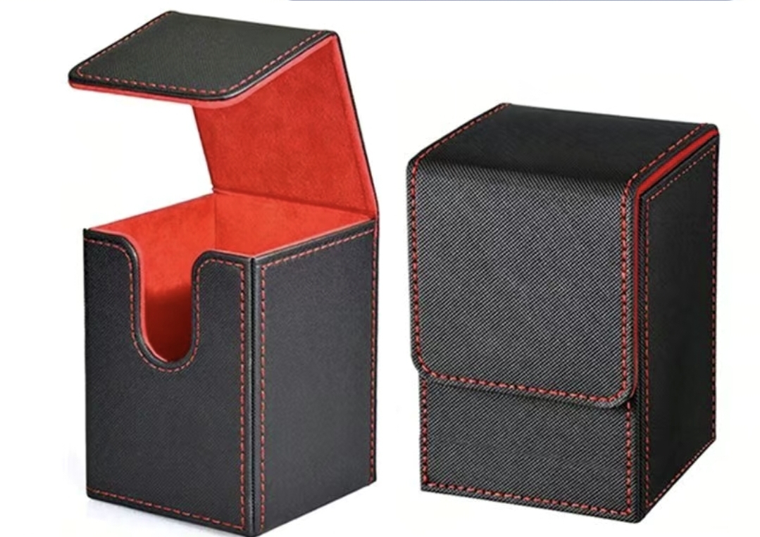 11枚容量PSA評級卡磚盒 高級PU輕便式青少年磁吸卡磚盒收納盒（紅色）