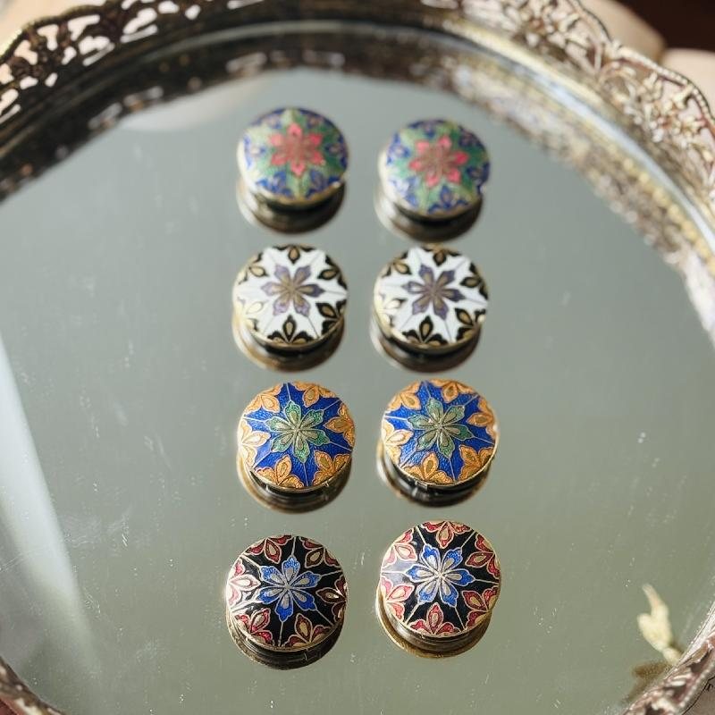 Vintage 1980s NONY New York Cloisonné Enamel Button Cover/ Button Clip (MT2095)