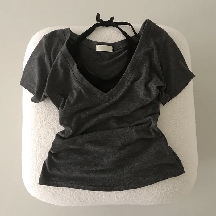 Halter Neck Layered V-Neck Top