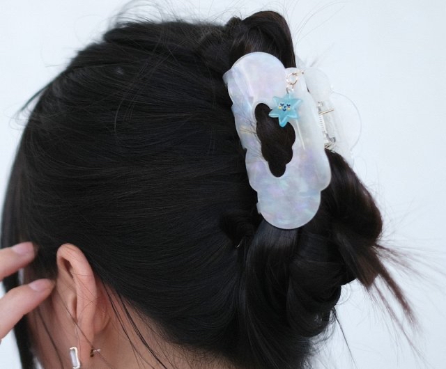 雲朵星星 大抓夾 鯊魚夾