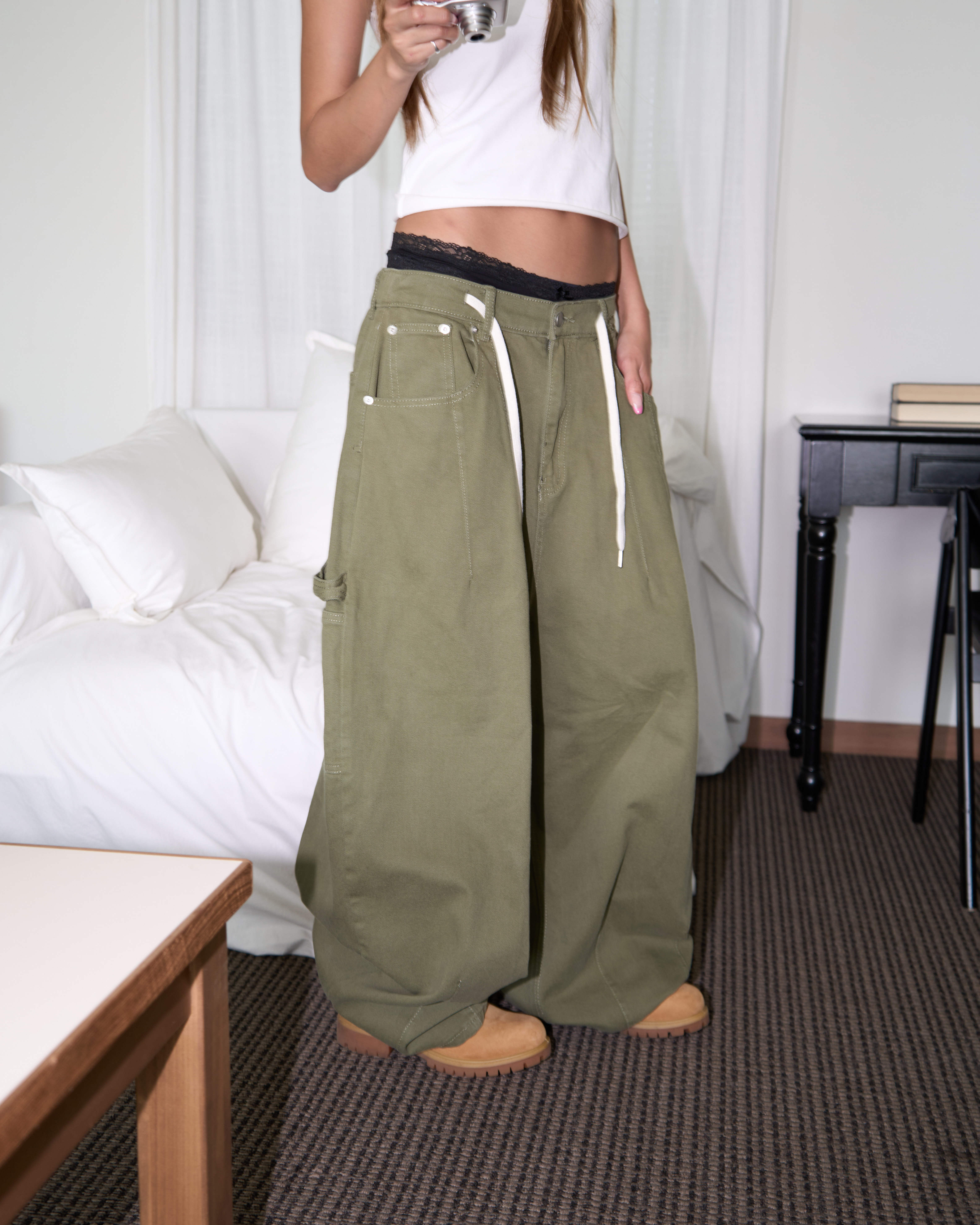 Sido Mega Wide Carpenter Cotton Pants(Unisex)