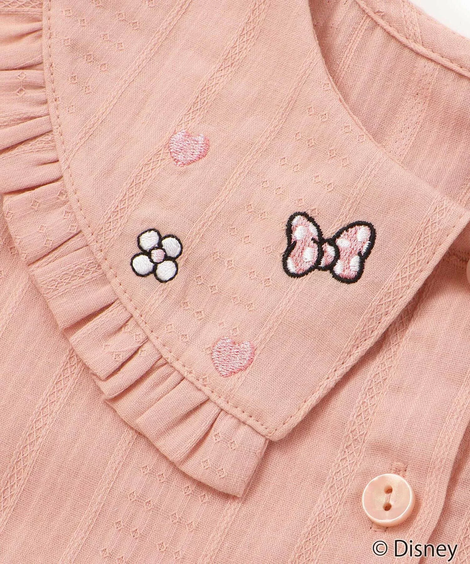 🆕【⭐訂購⭐】🇯🇵 日本直送 🌀#Minnie 刺繡 大領 荷葉邊 束腰 上衣［2款選］🌀[ELFA-0170][260721]