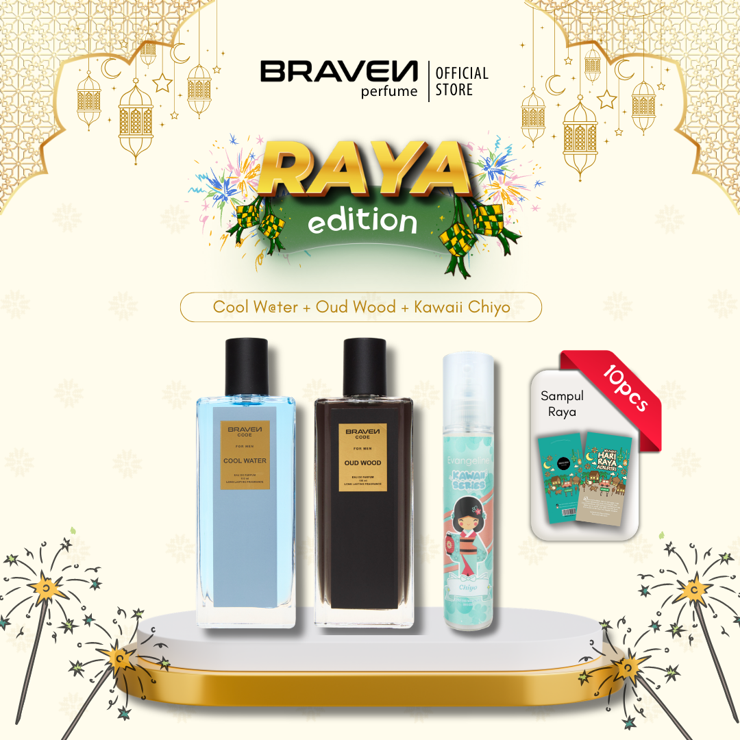 Braven Perfume Raya Combo Set - Cool Water + Oud Wood + Chiyo