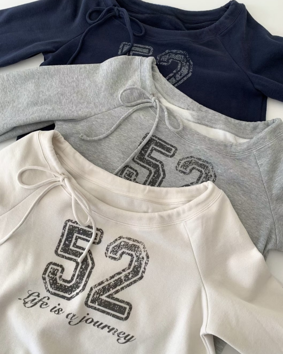 已售罄❌超靚！韓國52蝴蝶結一字膊Hoodie 