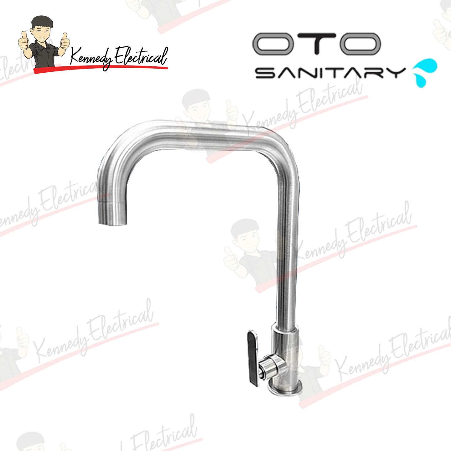 Otosani 304# Stainless Steel Heavy Duty L Shape Pillar Swan Tap (966-53#) OTO966-53