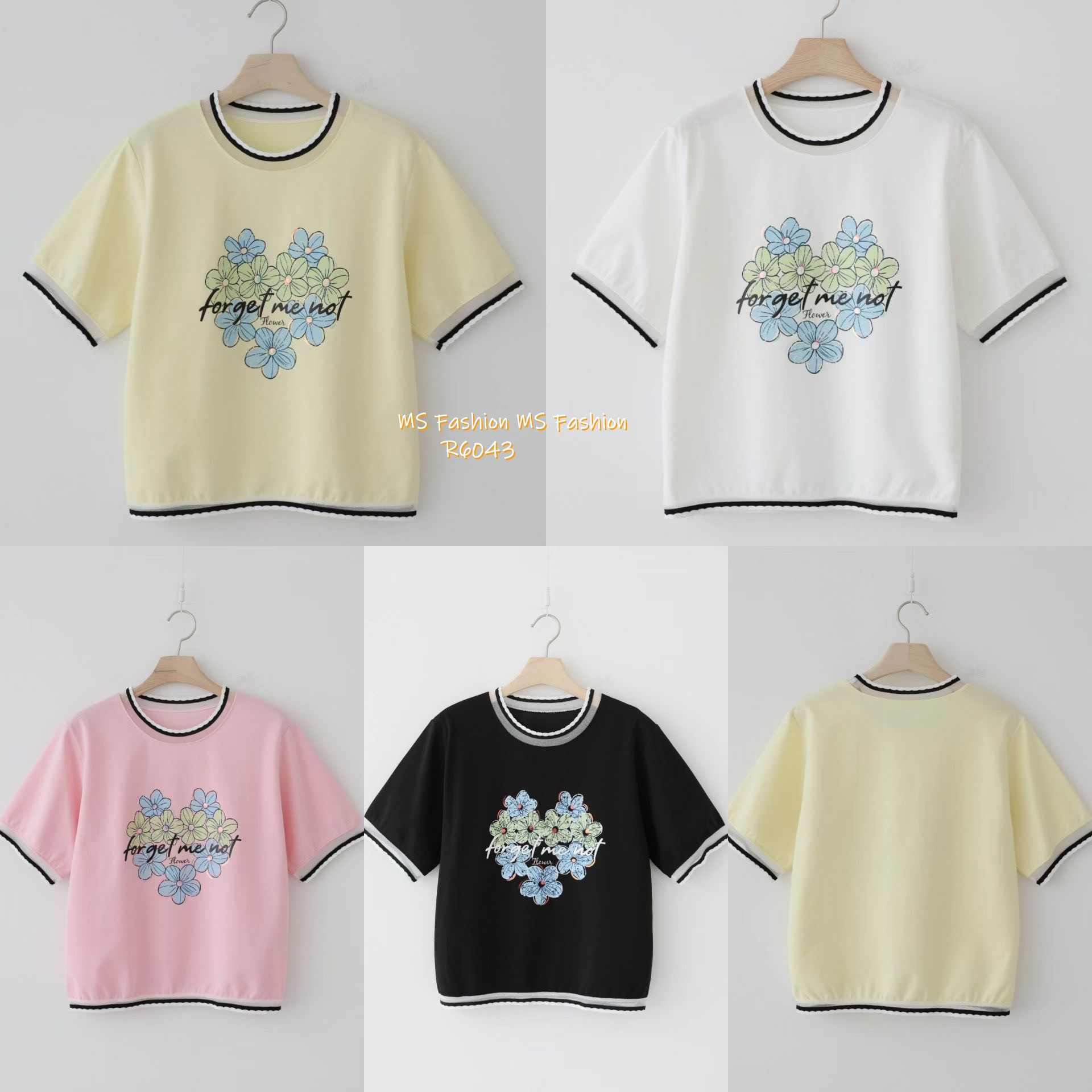 G6043 韓國🇰🇷花花字母print top
