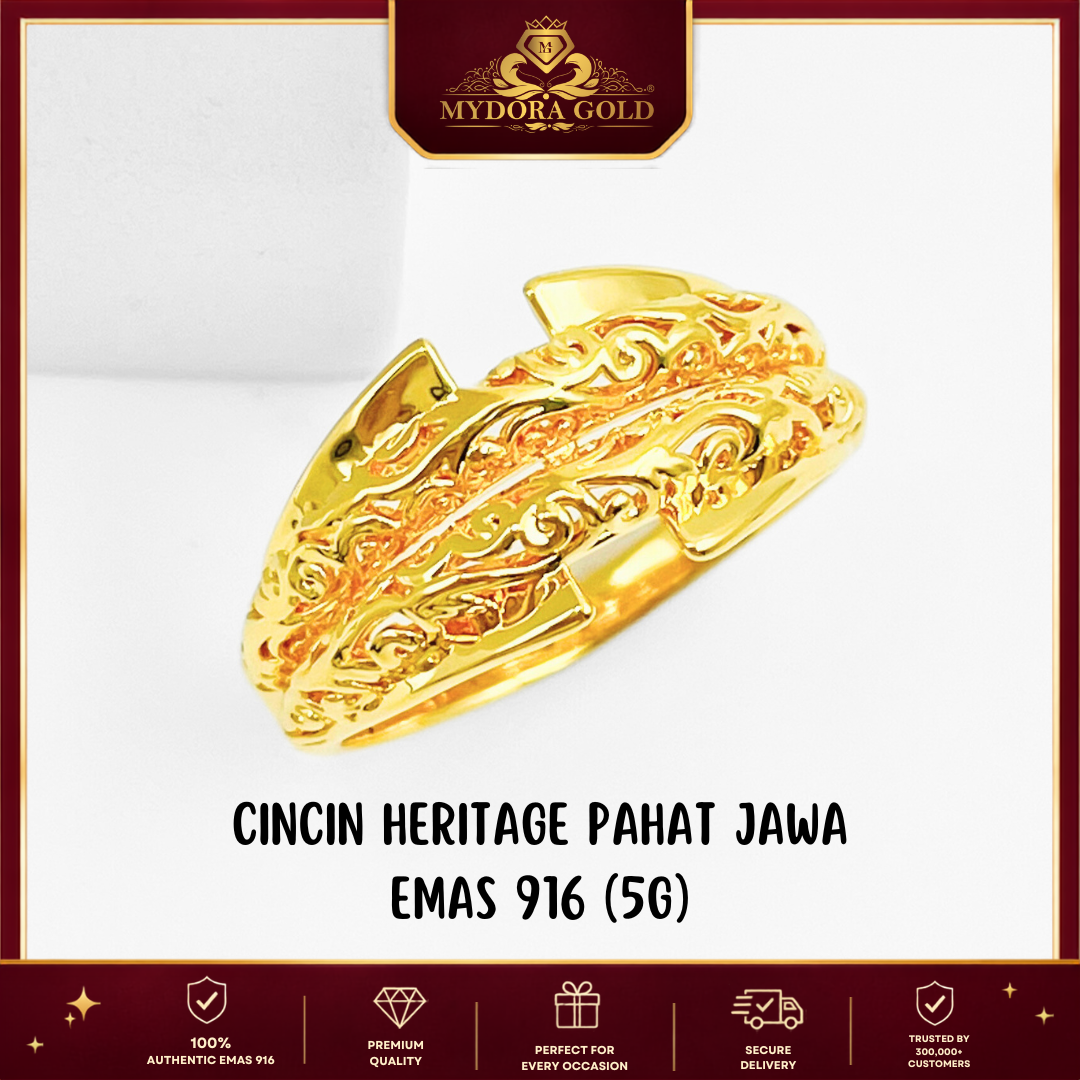 MYDORA Cincin Heritage Pahat Jawa (5G) l EMAS 916/22K