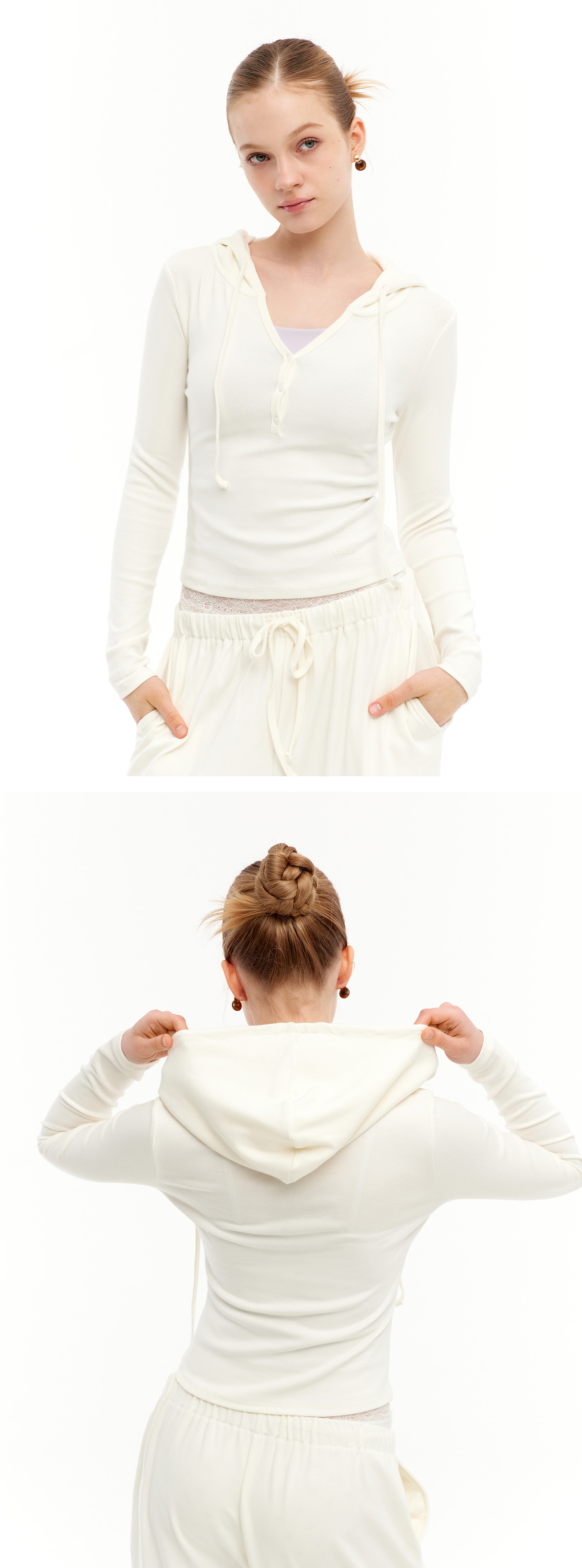 預購_V-neck Slim Fit Hooded T-shirt (有帽) by Conch