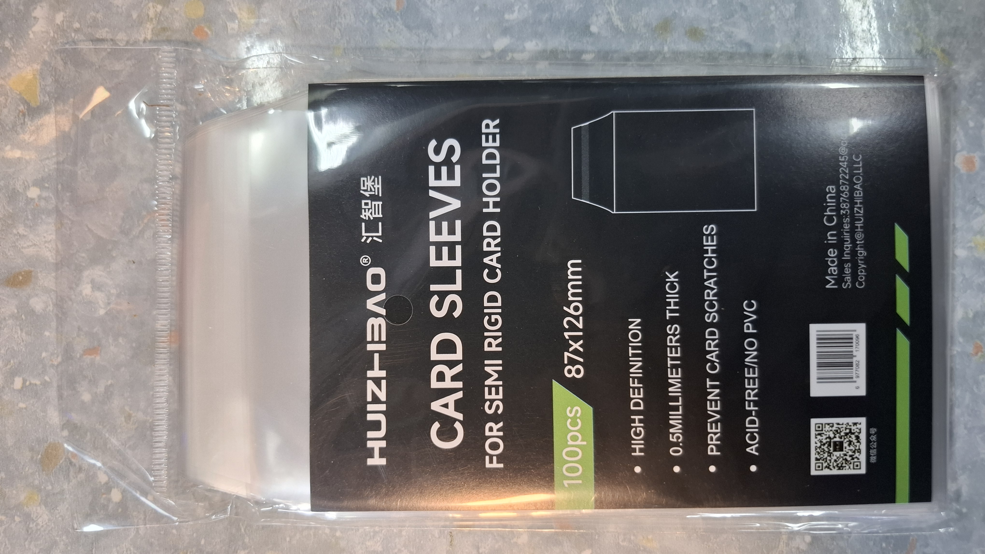 HUIZHIBΛΟ 半硬式卡片夾用卡套 100 個裝 -  87x126mm