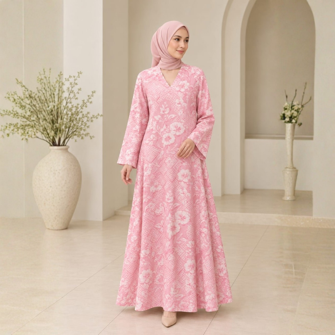 Linen Dress - Sweet Pink