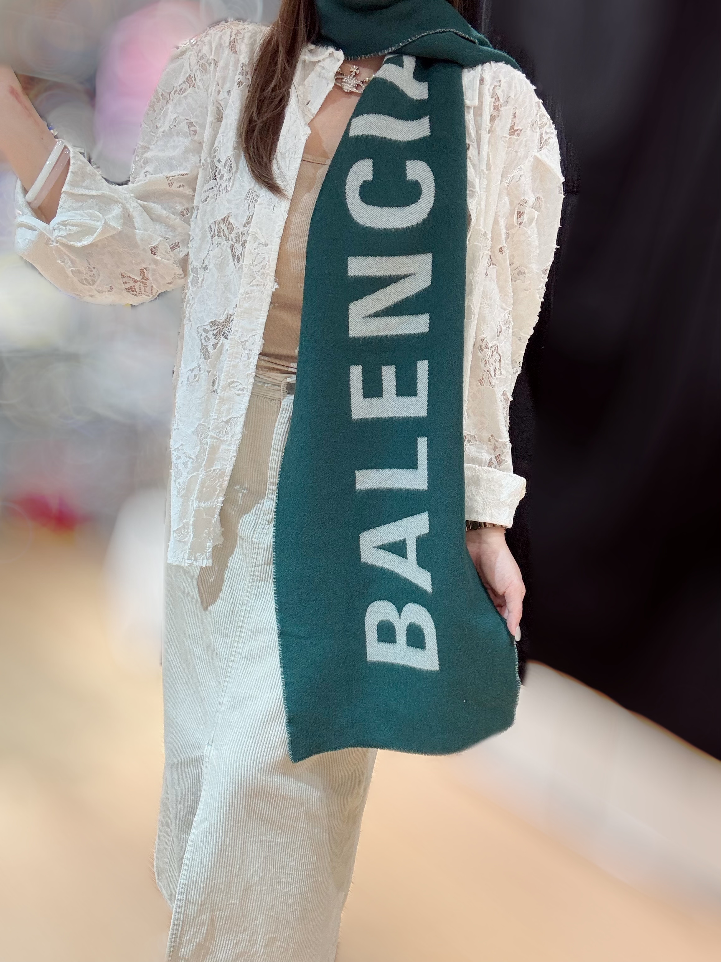 Balenciaga scarf green