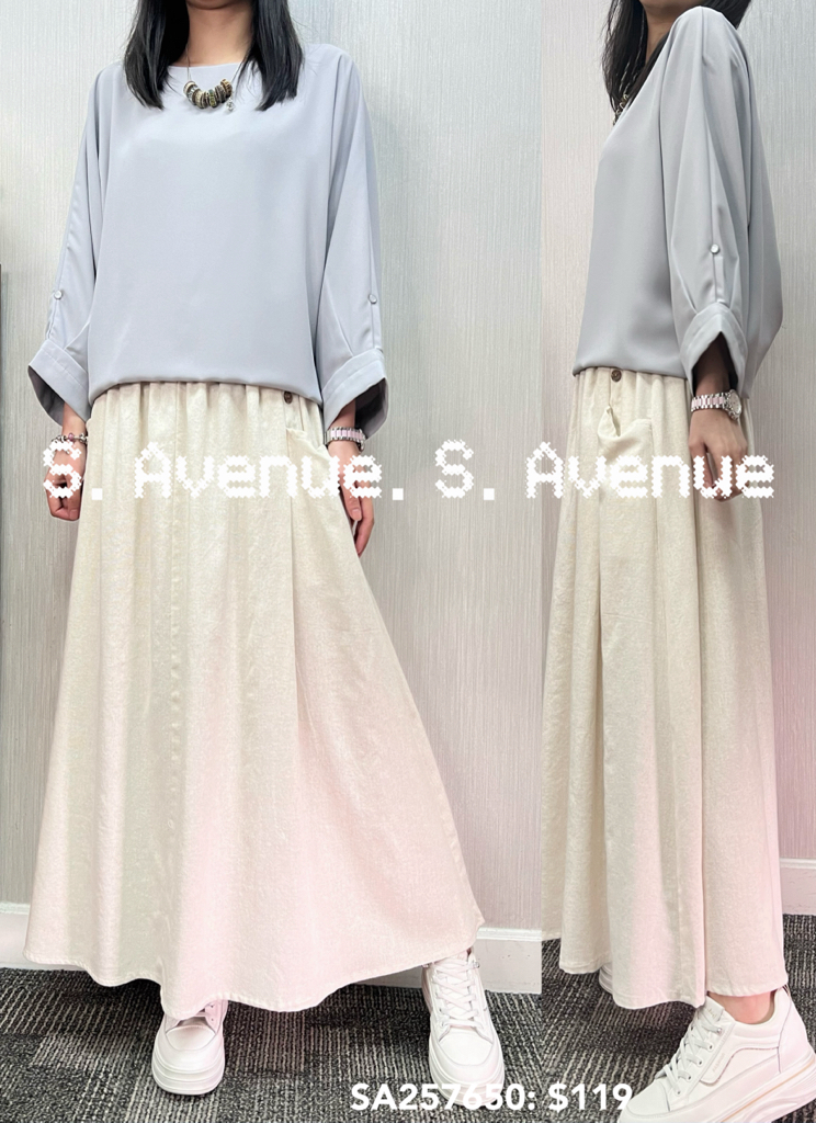 SA257650: 中袖淨色雪紡top