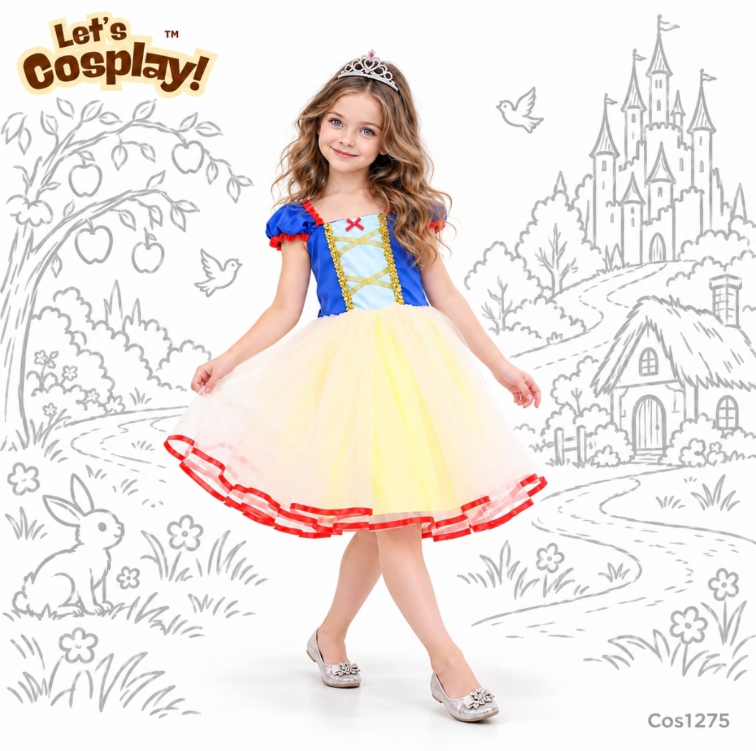 幼兒80碼起 白雪公主主題兒童公主裙 Snow White Princess Costume World Book Day｜COS1275