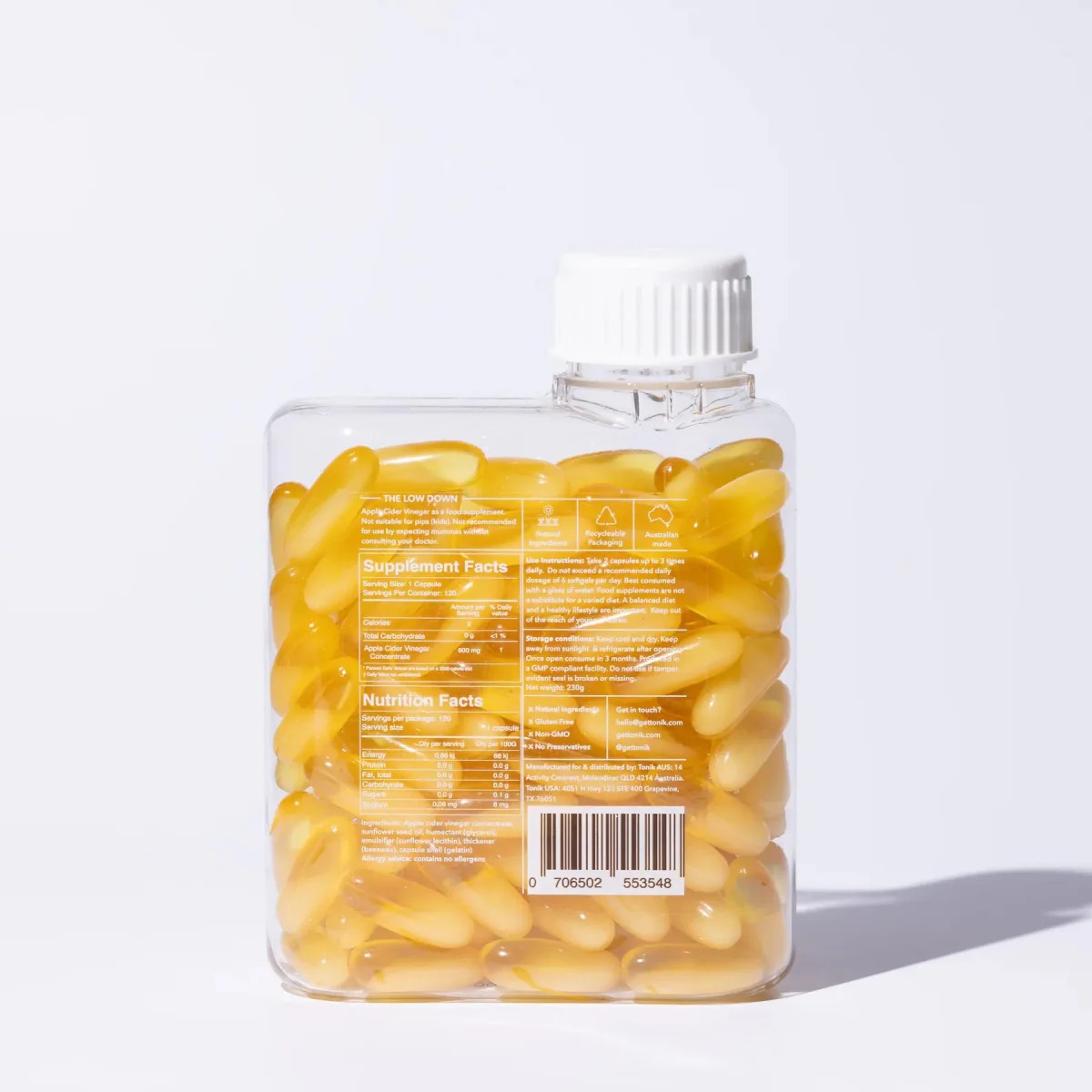 ToNIK No.2 有機蘋果醋膠囊瘦瘦丸 120粒  (訂貨4-7天)