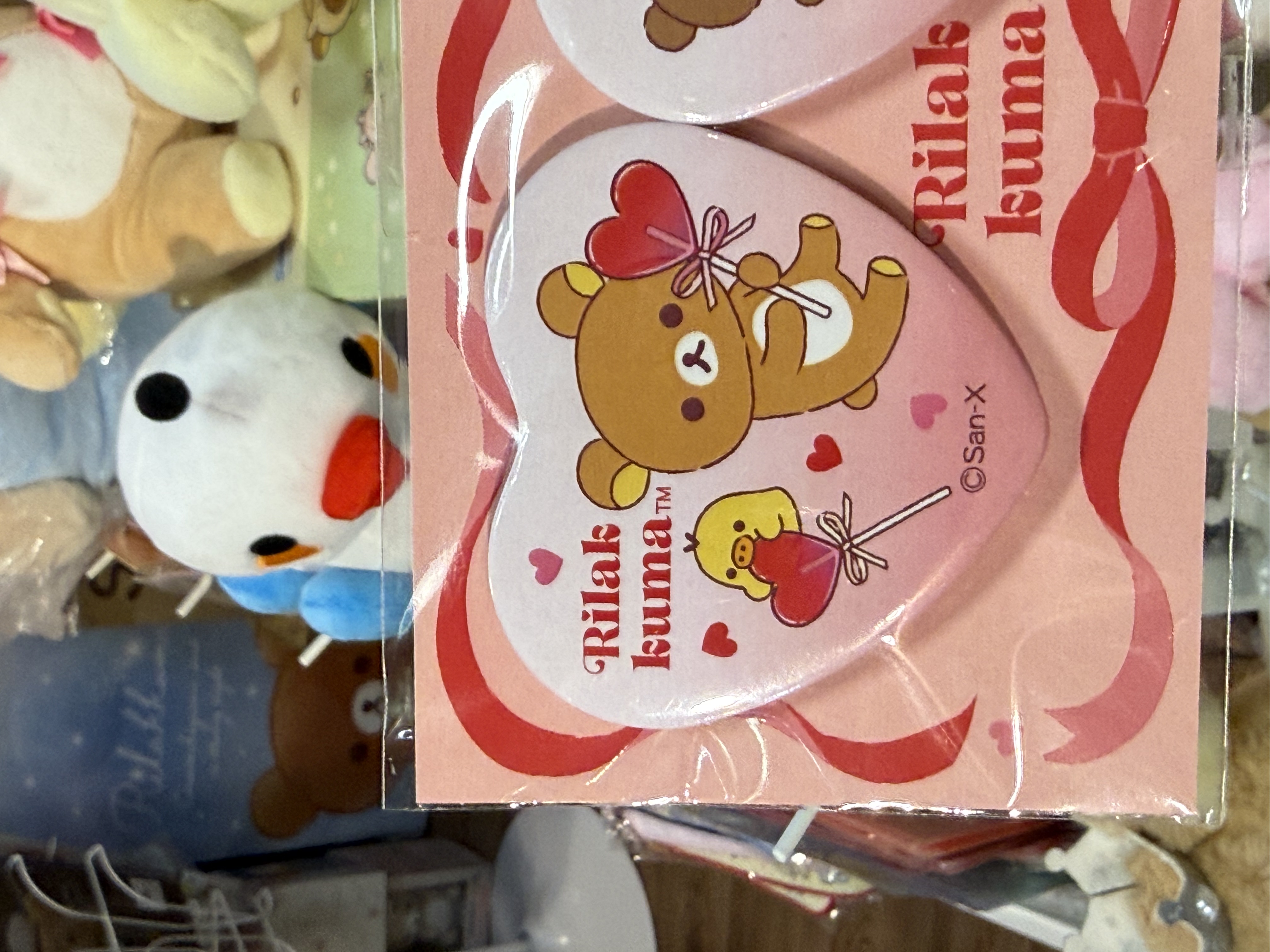《現貨》全新日本專店限定 Rilakkuma情人節造型對型心型扣針