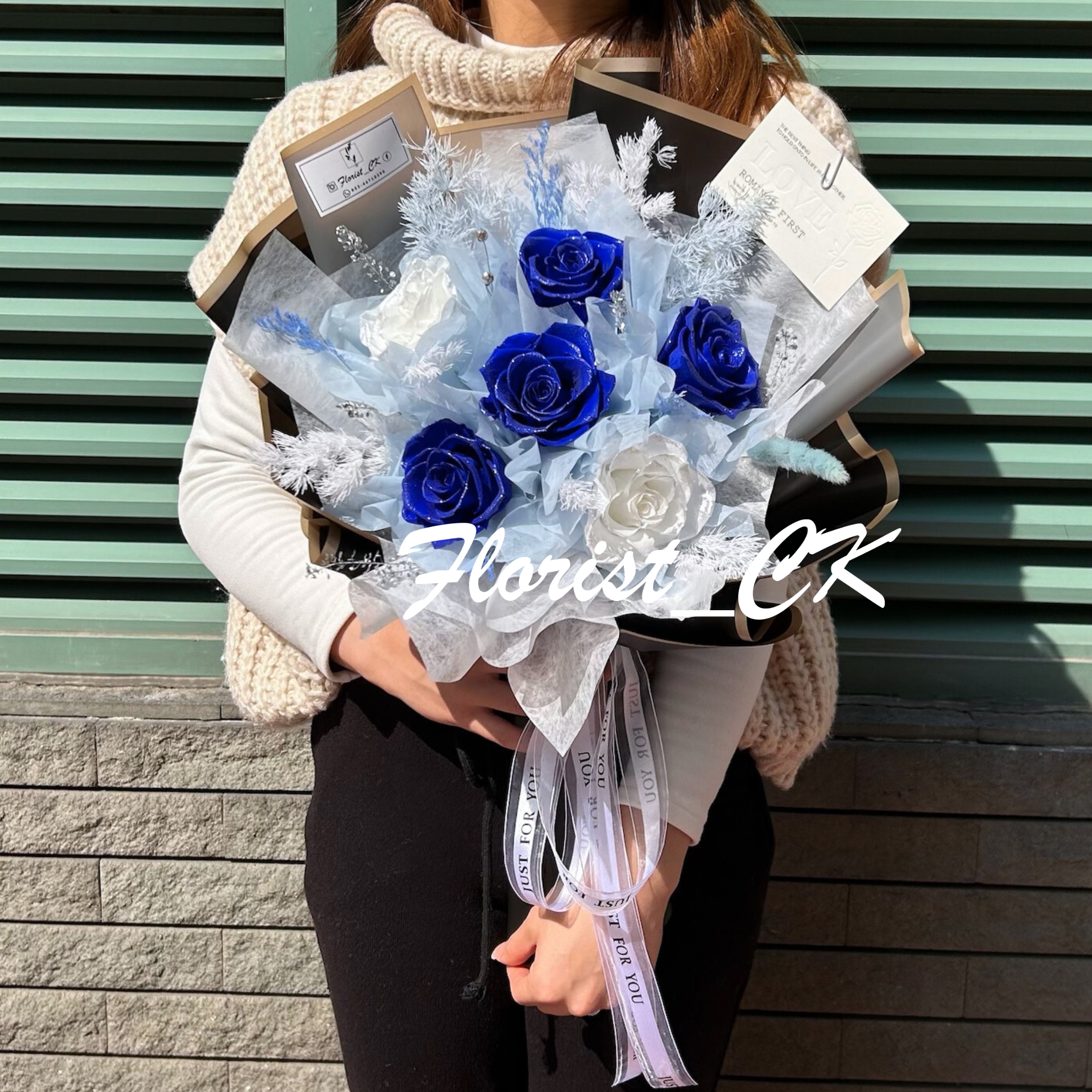 【2026 情人節推介】Bleu Perle｜永生玫瑰花束  (3 朵 / 6 朵 / 9 朵 / 12 朵； 預訂款)