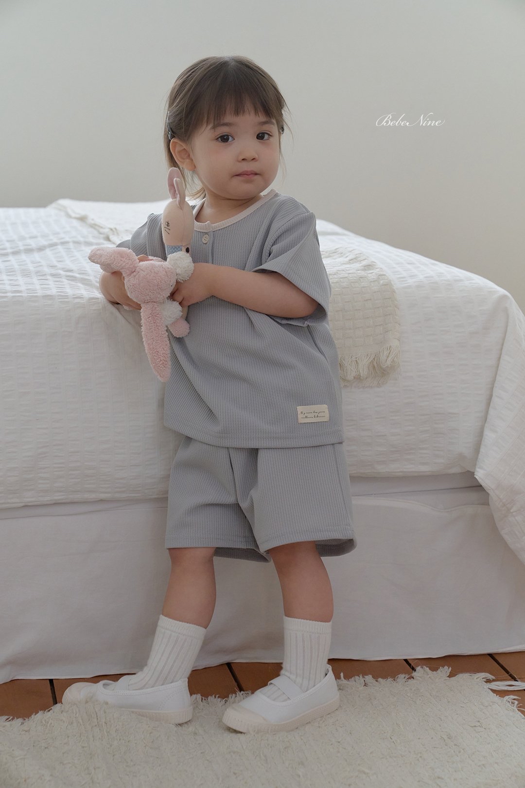 ☀️預訂 韓國直送☀️🇰🇷Bebenine三色簡約華夫格短袖短褲上下套裝