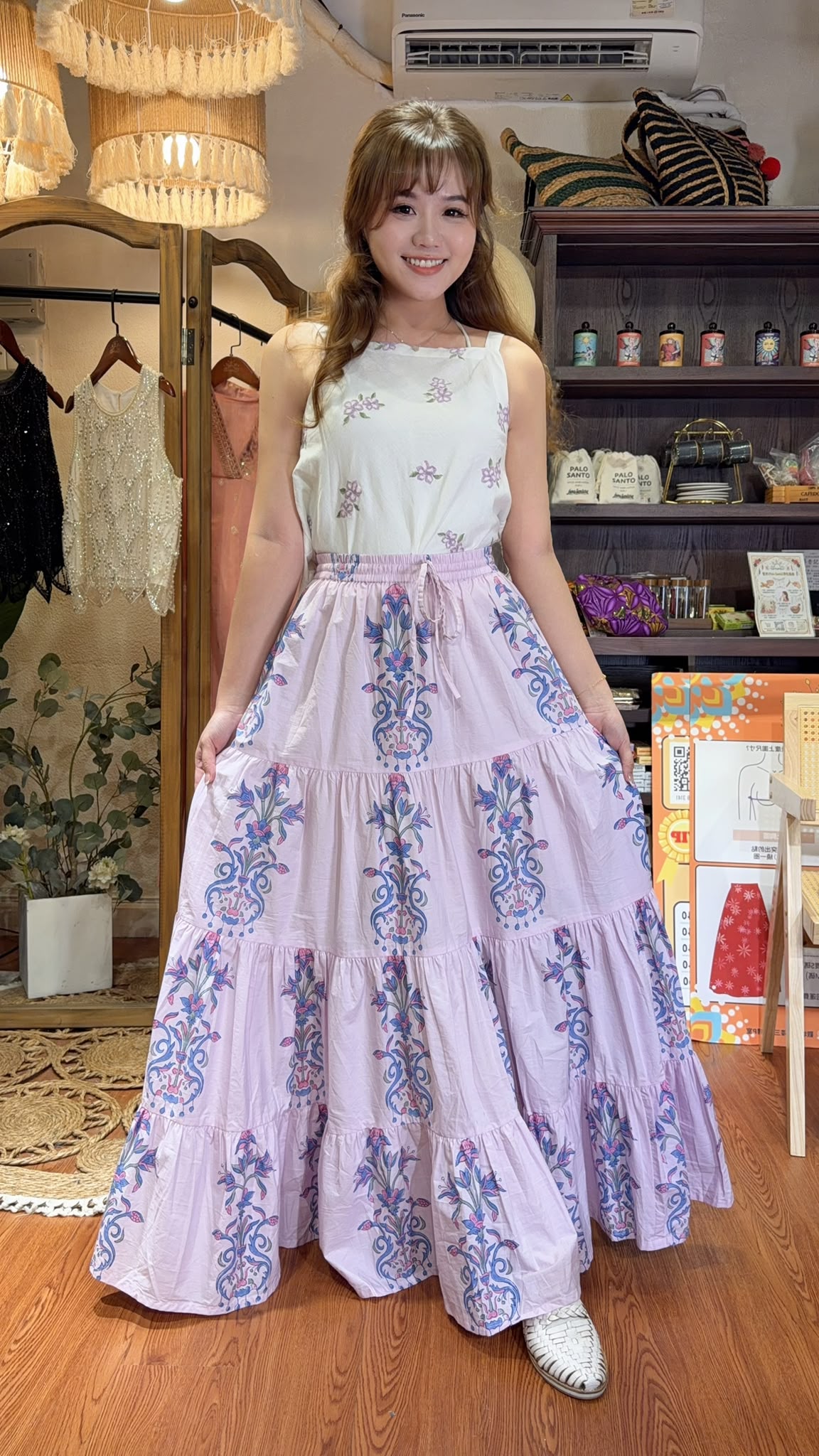 2874 Powder Pink 4 Layers Purple Fafa Skirt 41"