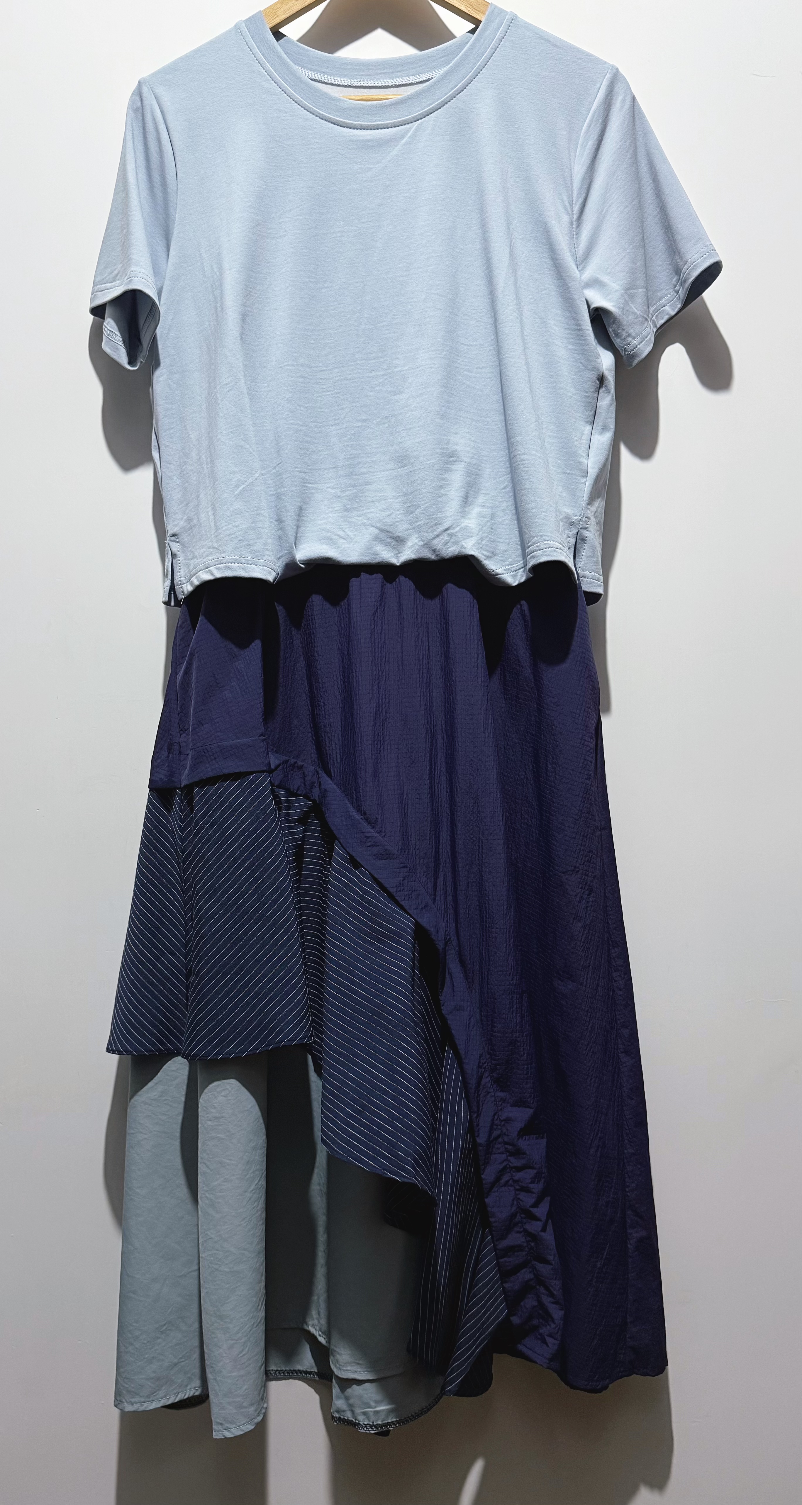 S00358 假兩件棉拼梳織Op❣️