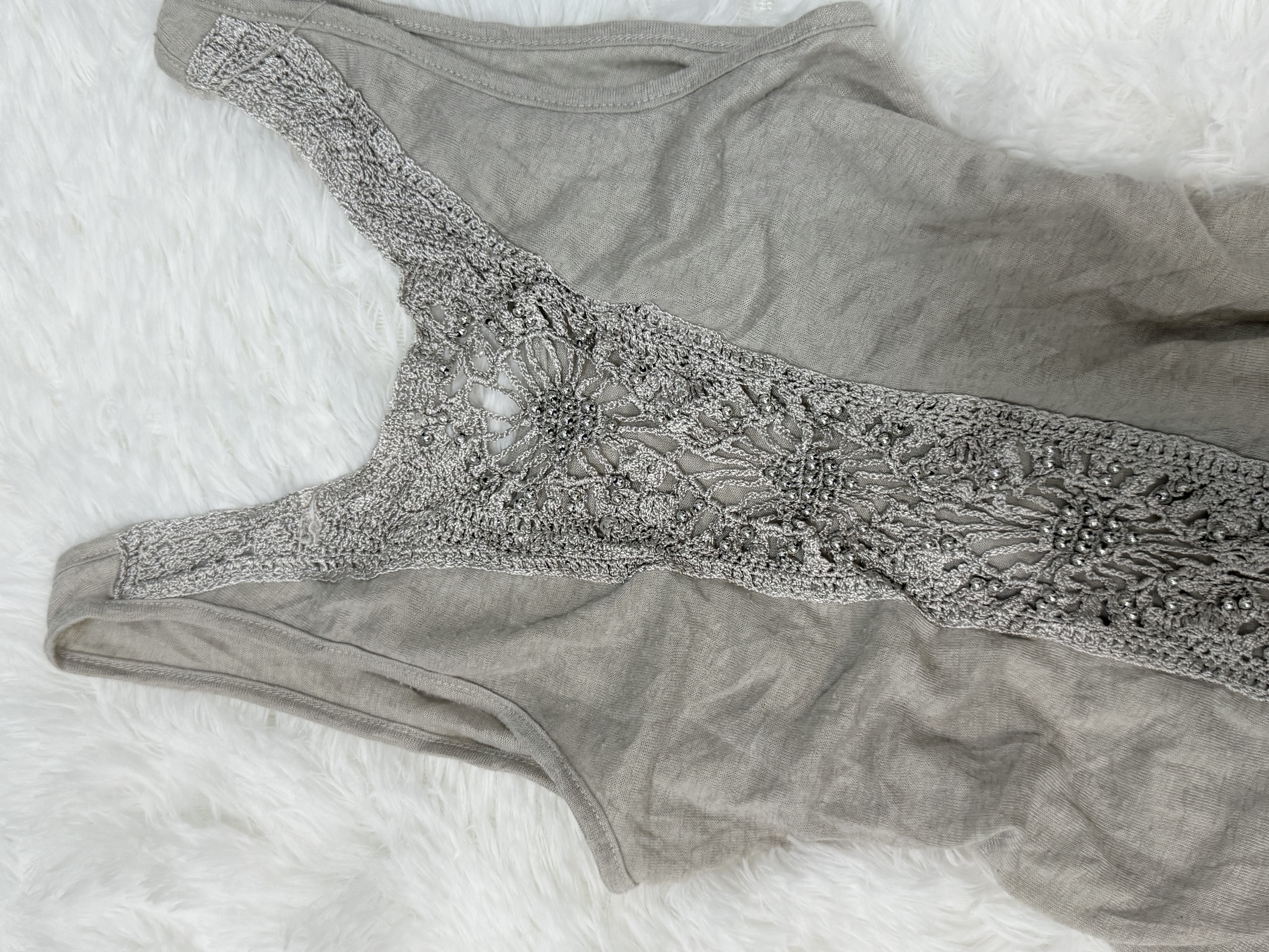 80s Subculture Beading Crochet Sleeveless Vest