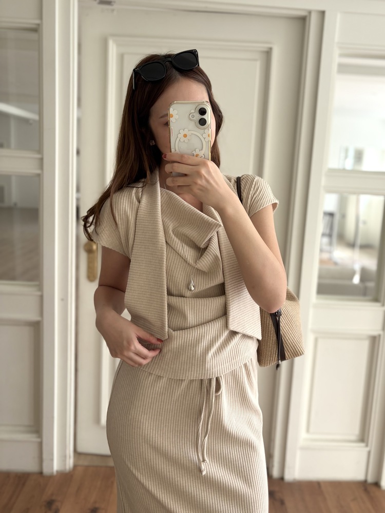 Softy Tie Detail Set (Nude Beige)