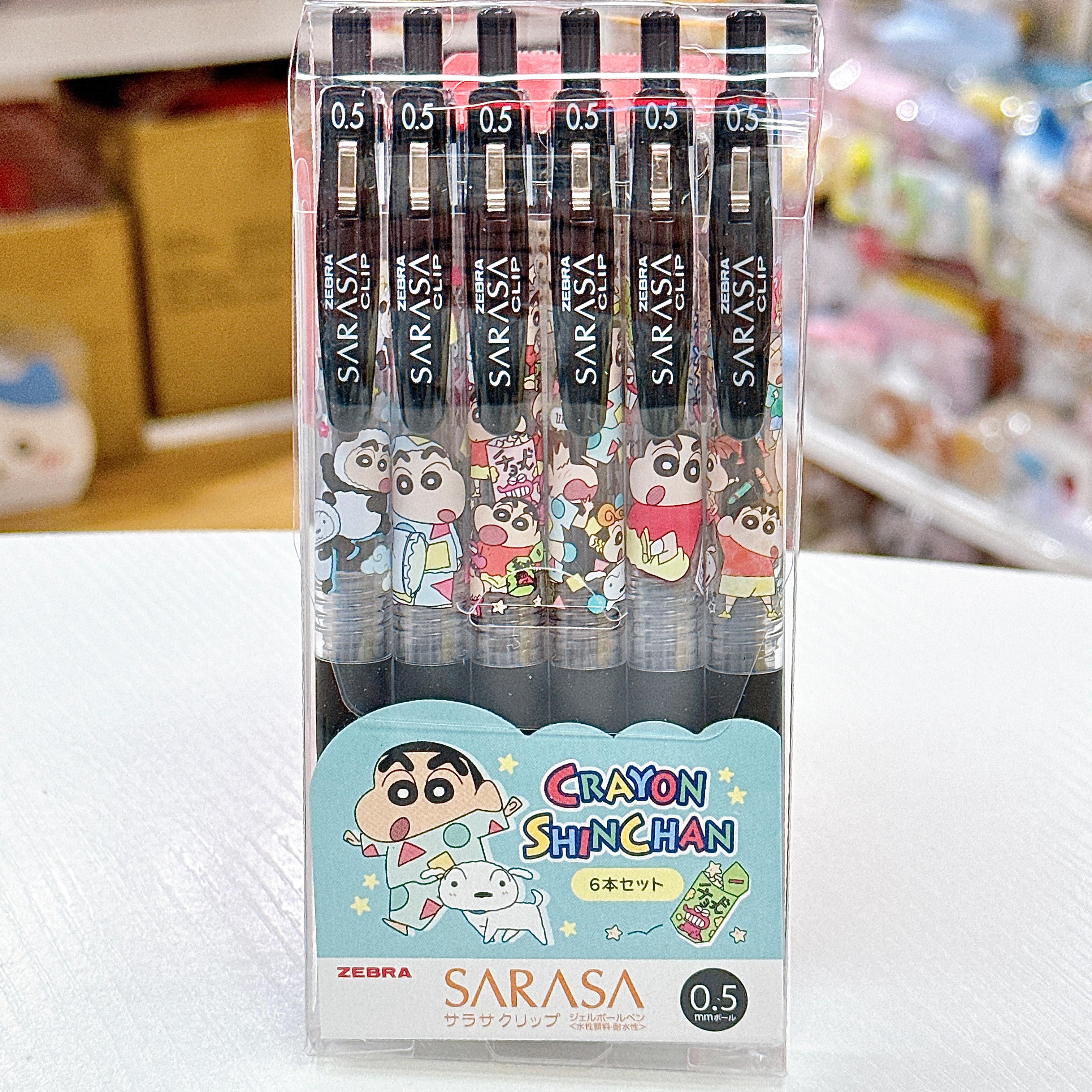 日本直送蠟筆小新sarasa黑色原子筆套裝