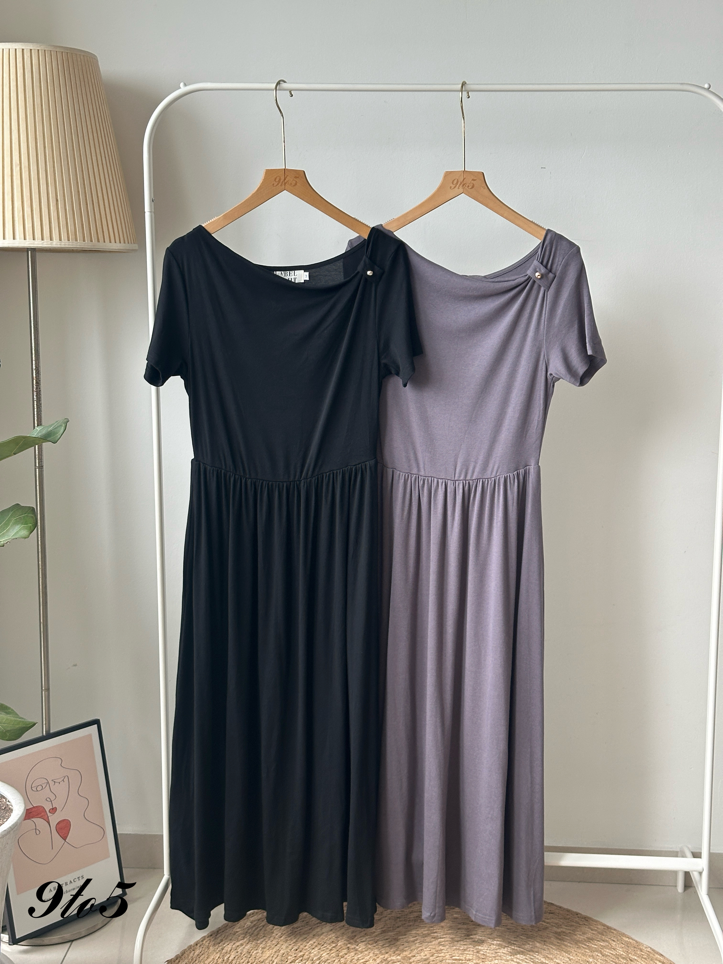 D2341 One-Shoulder Dress - 4 Colors 