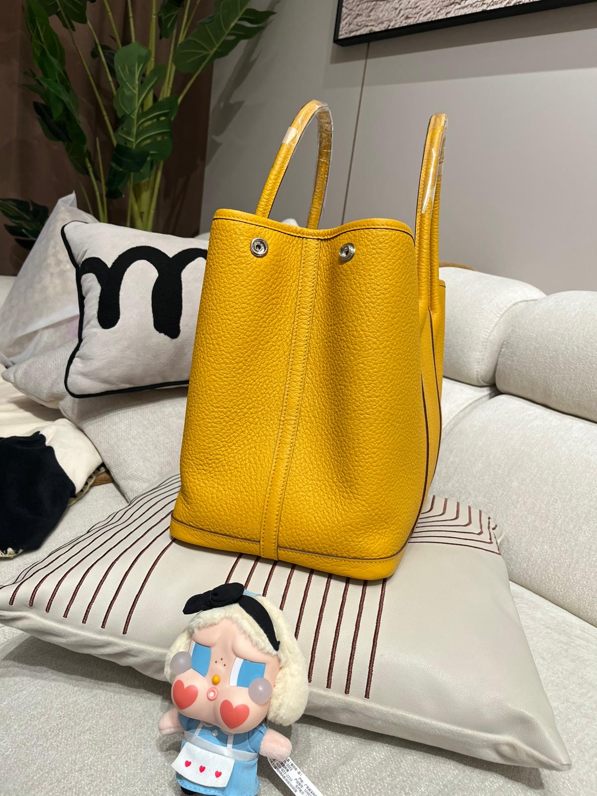 Hermes garden party 36,STAMP C，9D 琥珀黃，100%Authentic,99%new✅塵袋  