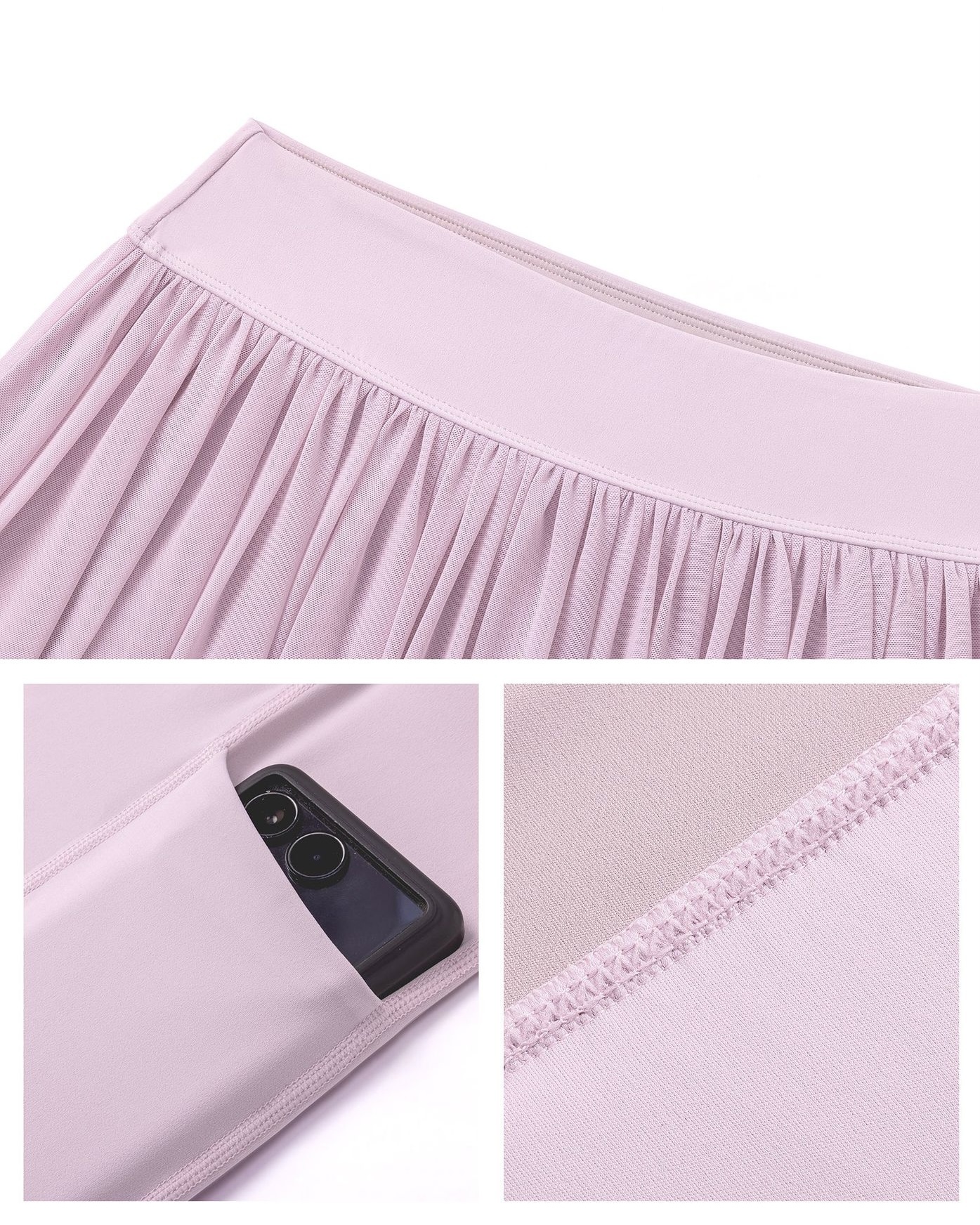 羽感防走光高腰蛋糕邊網球裙