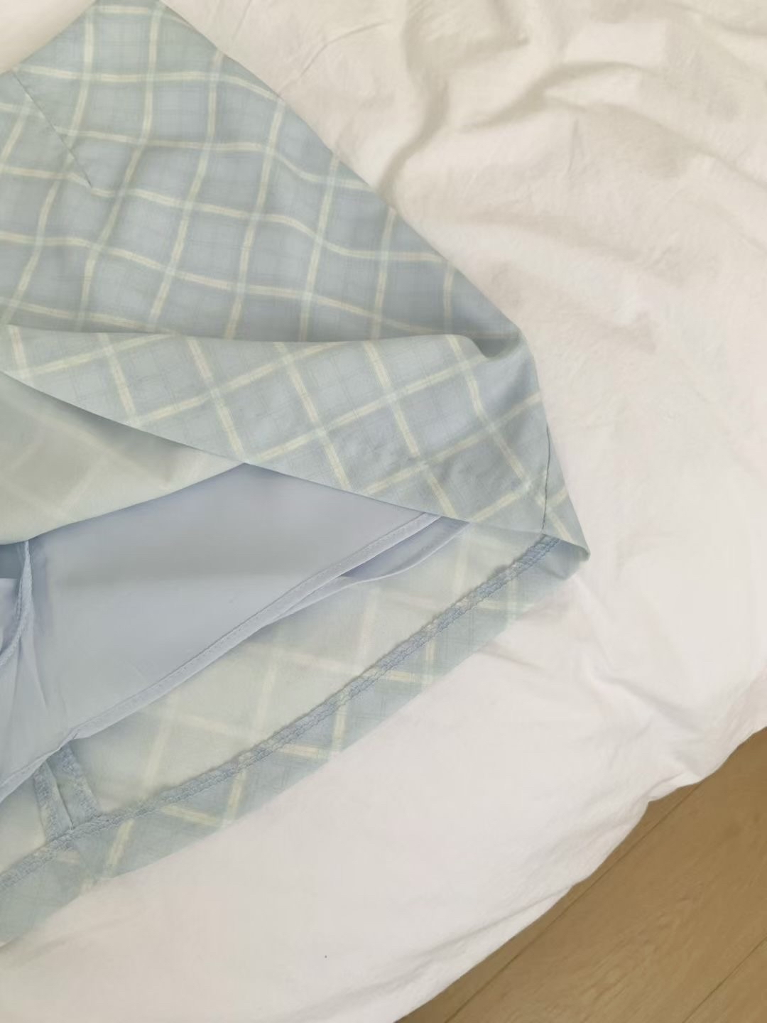 【  🫧超美！春夏Pastel配色☘️♡ | 轉薄滑捋捋～中高腰斜紋格仔裙🤍 】 Spring Love Checked Skirt(兩色入)