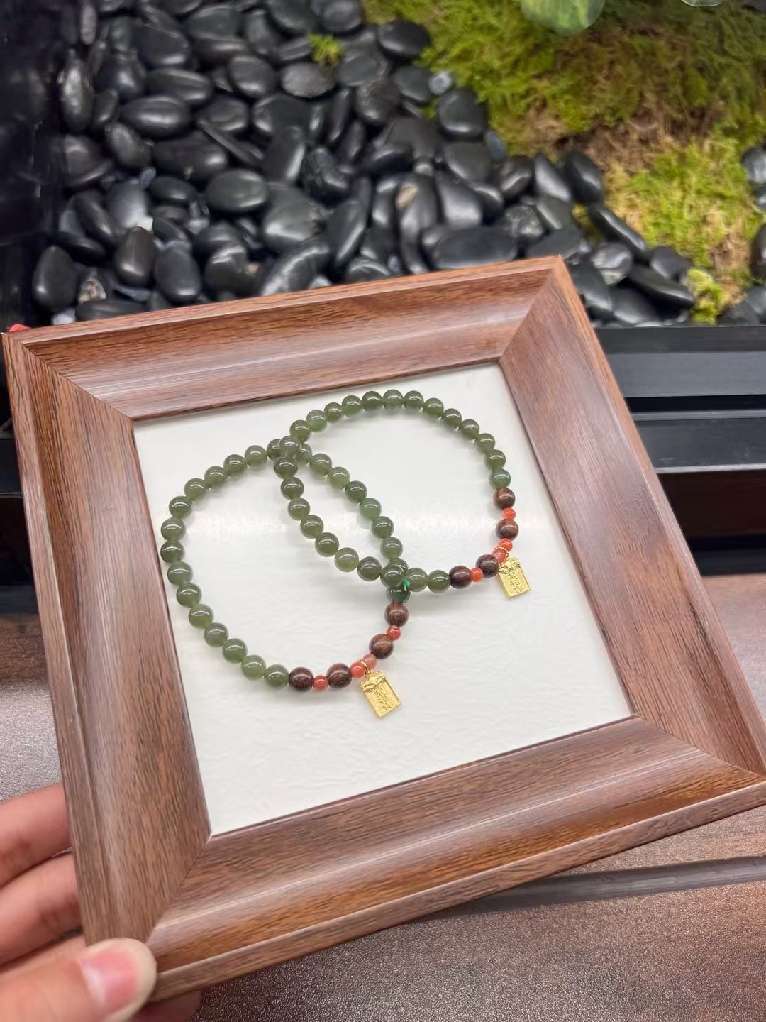 6.4mm和田碧玉手串