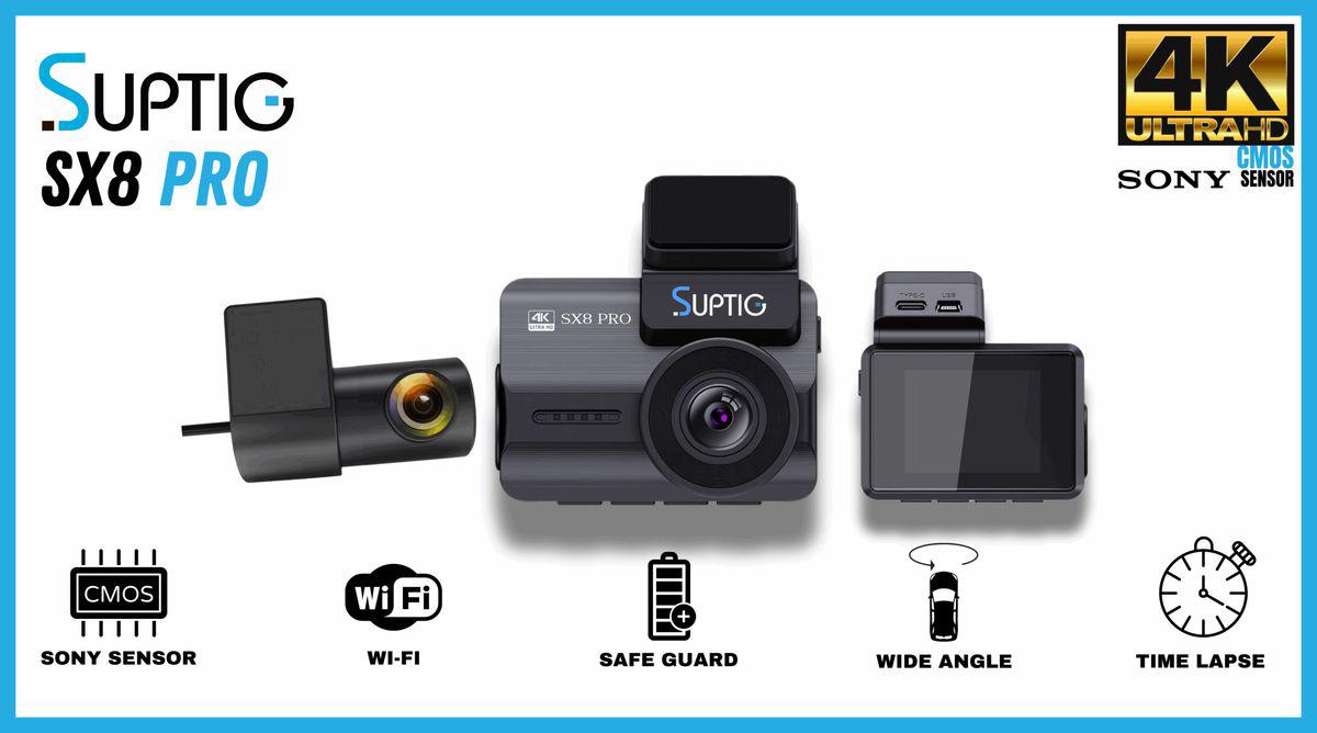 SupTig SX8 PRO 4K前後鏡行車記錄儀