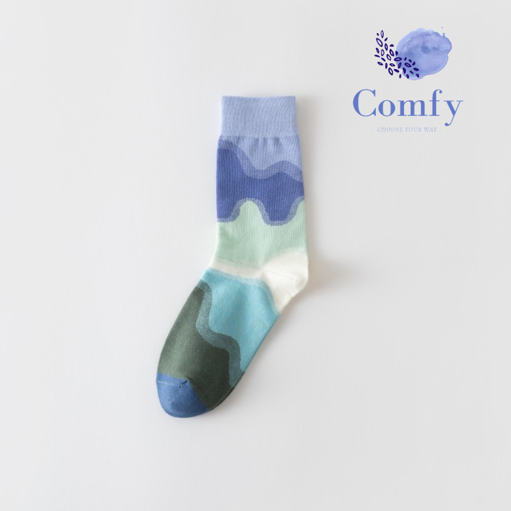 Comfy 莫蘭廸油畫中筒襪