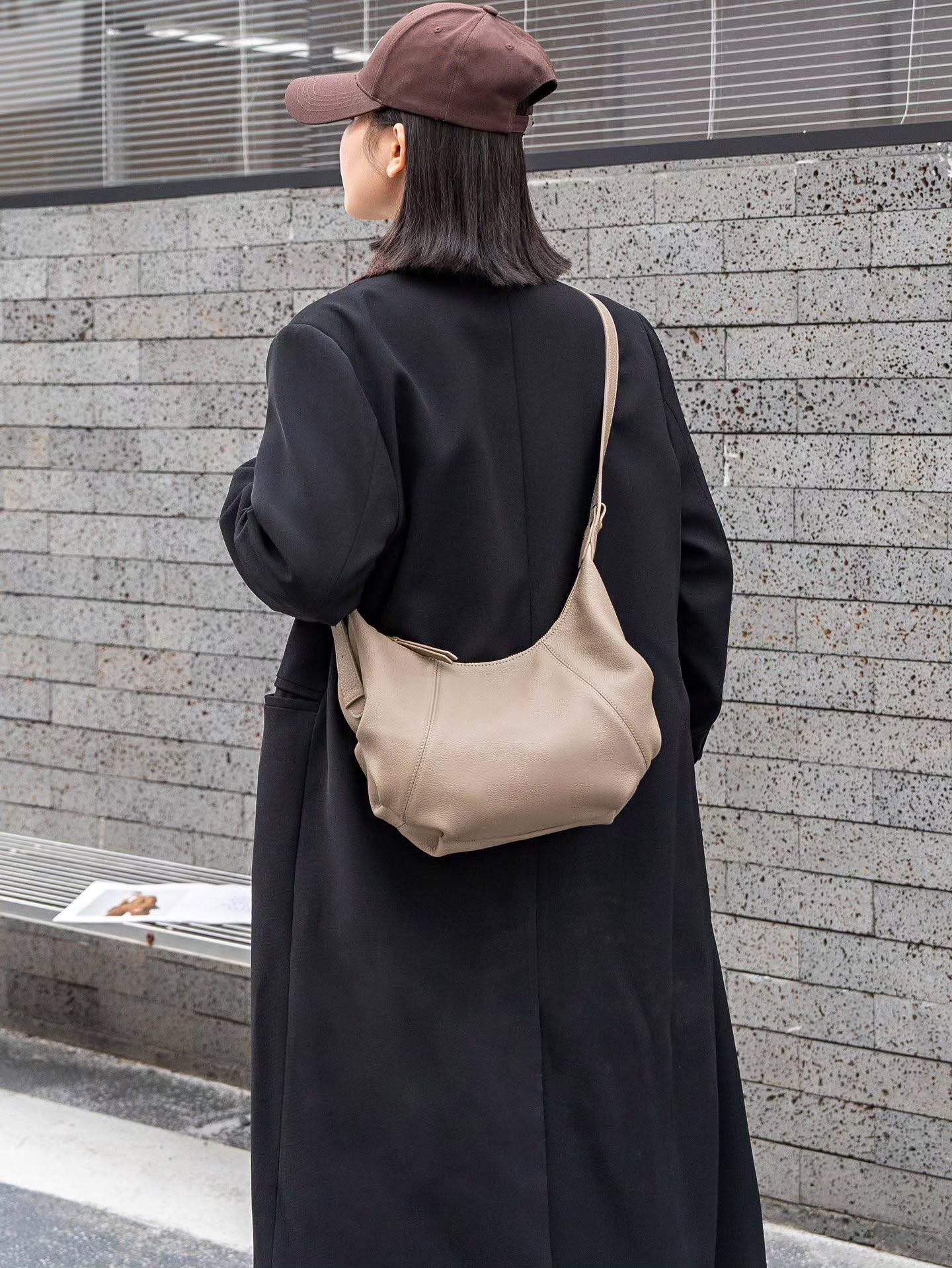 1107# 韩系小众设计复古牛角包🇨🇳