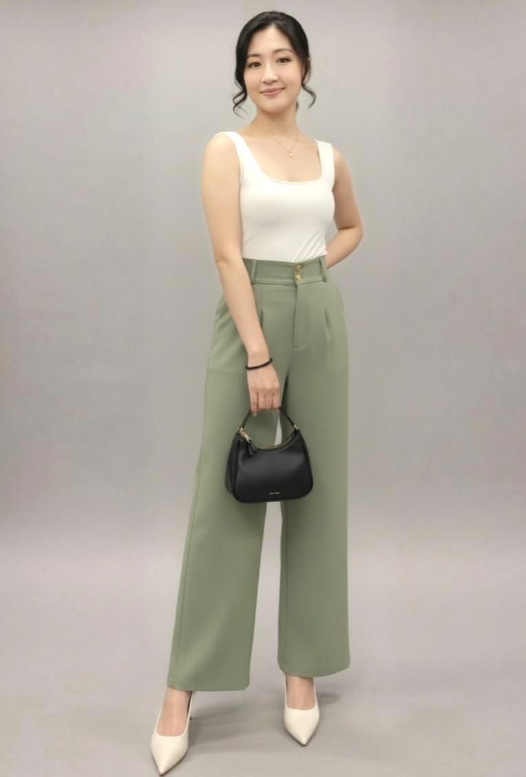 Double-Pleat High Waist Flare Pants