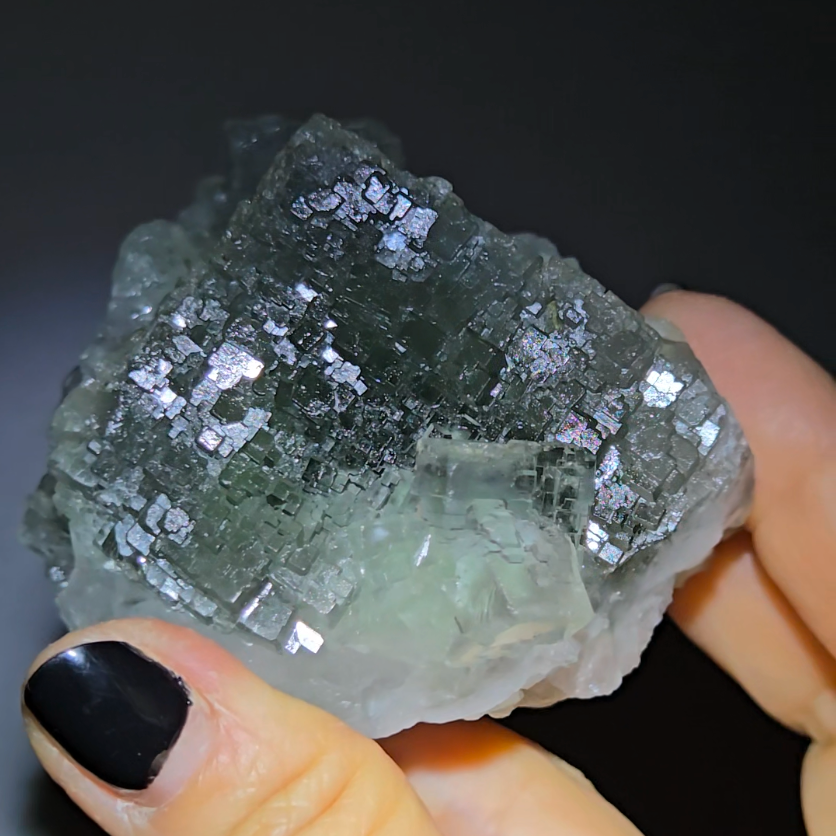 QR code cubic fluorite from Xianghualing - FL333