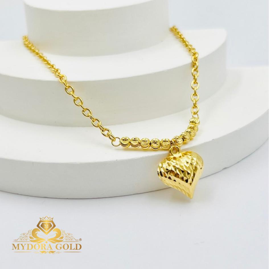 MYDORA Rantai Leher Sauh + Boba + Love Pahat l EMAS 916/22K