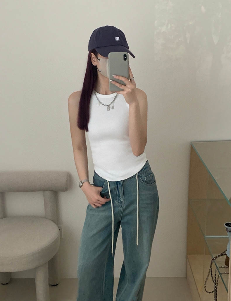 Plain Casual Tank Top 韩版休闲螺纹弹力背心（6 colours)