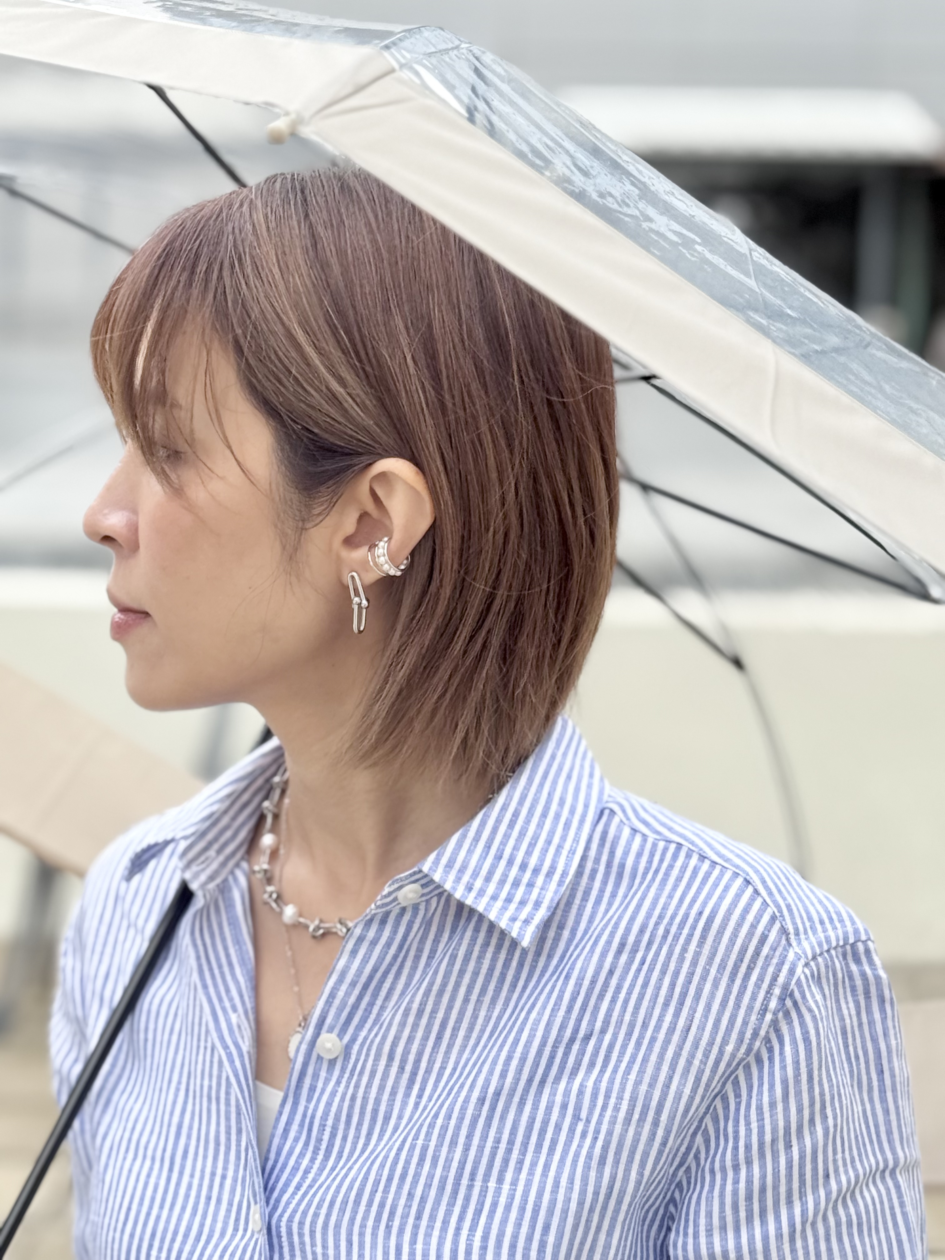 Sliver clip stainless earring