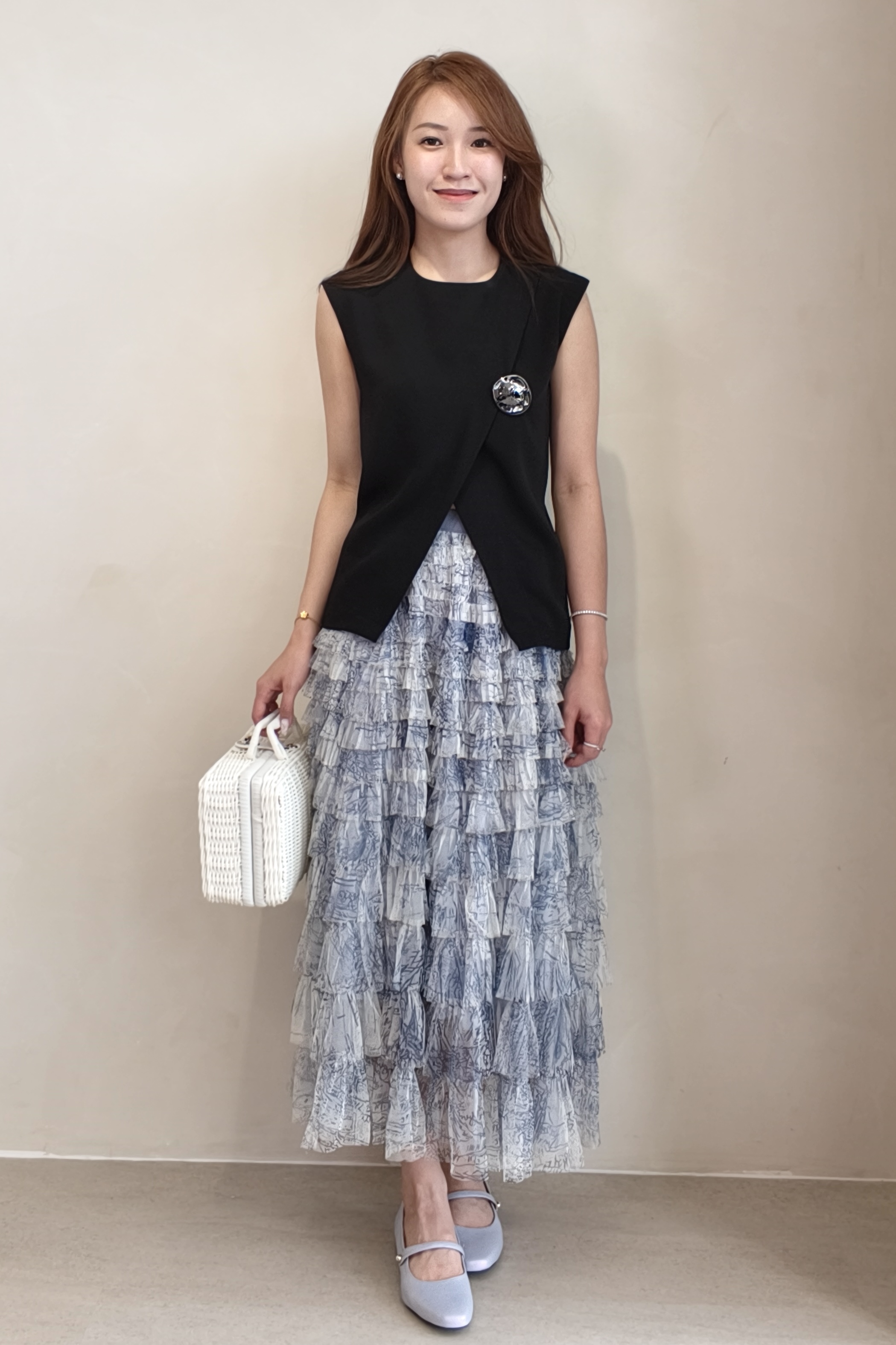 975 Celestia Layered Mesh Maxi Skirt