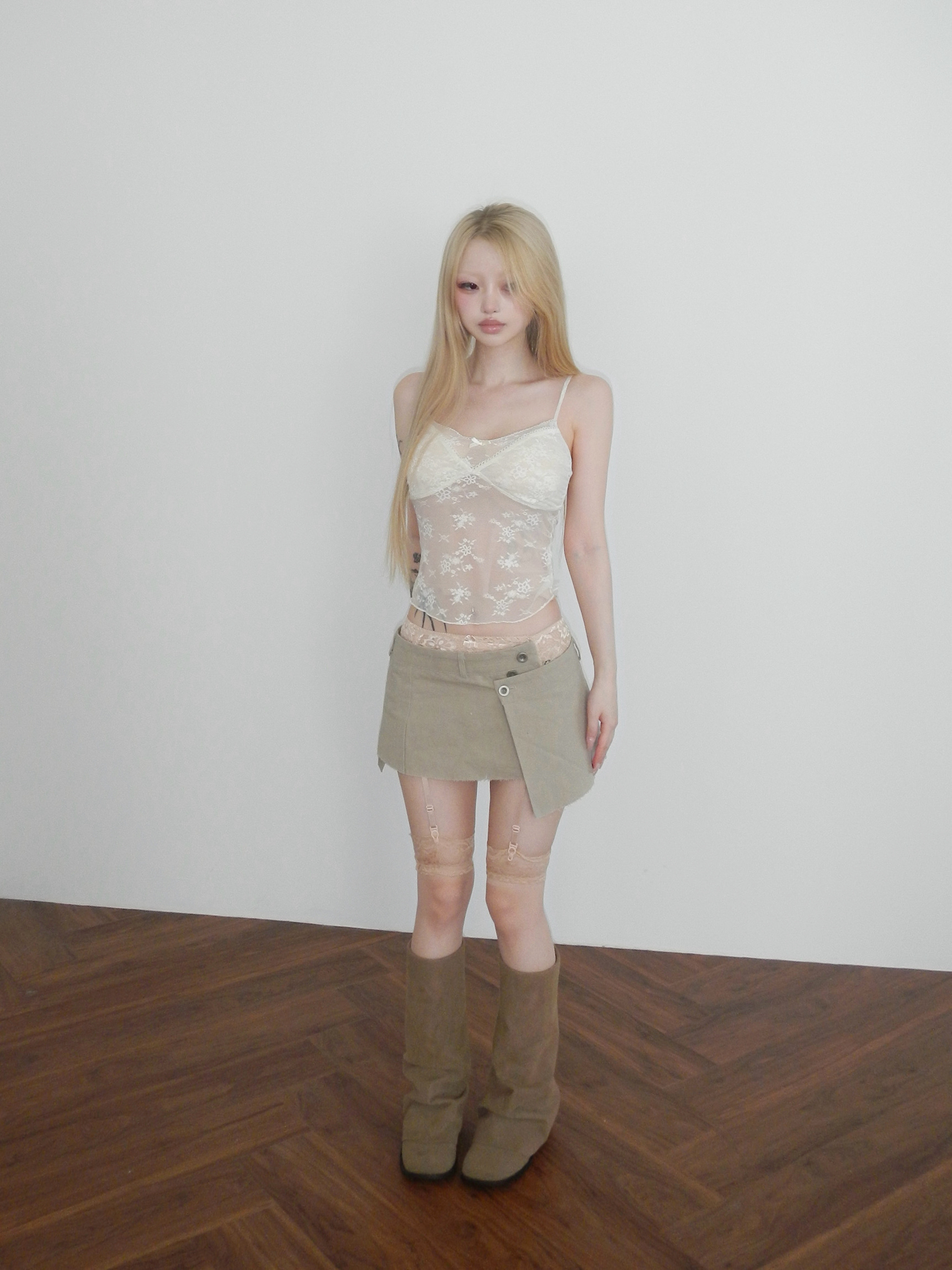 Asymmetric Wrap Mini Skirt