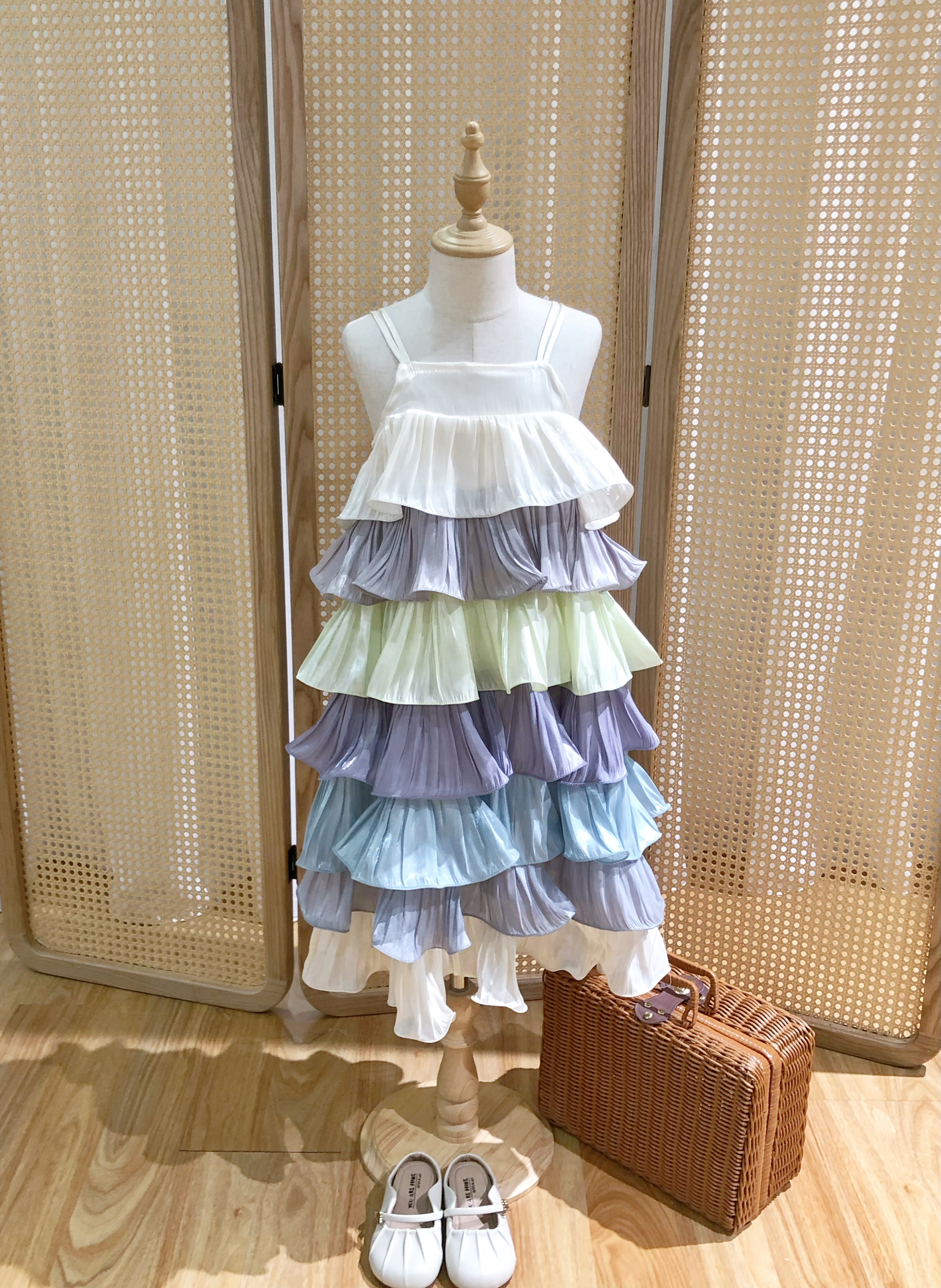 Colorful Tiered Ruffle Dress 