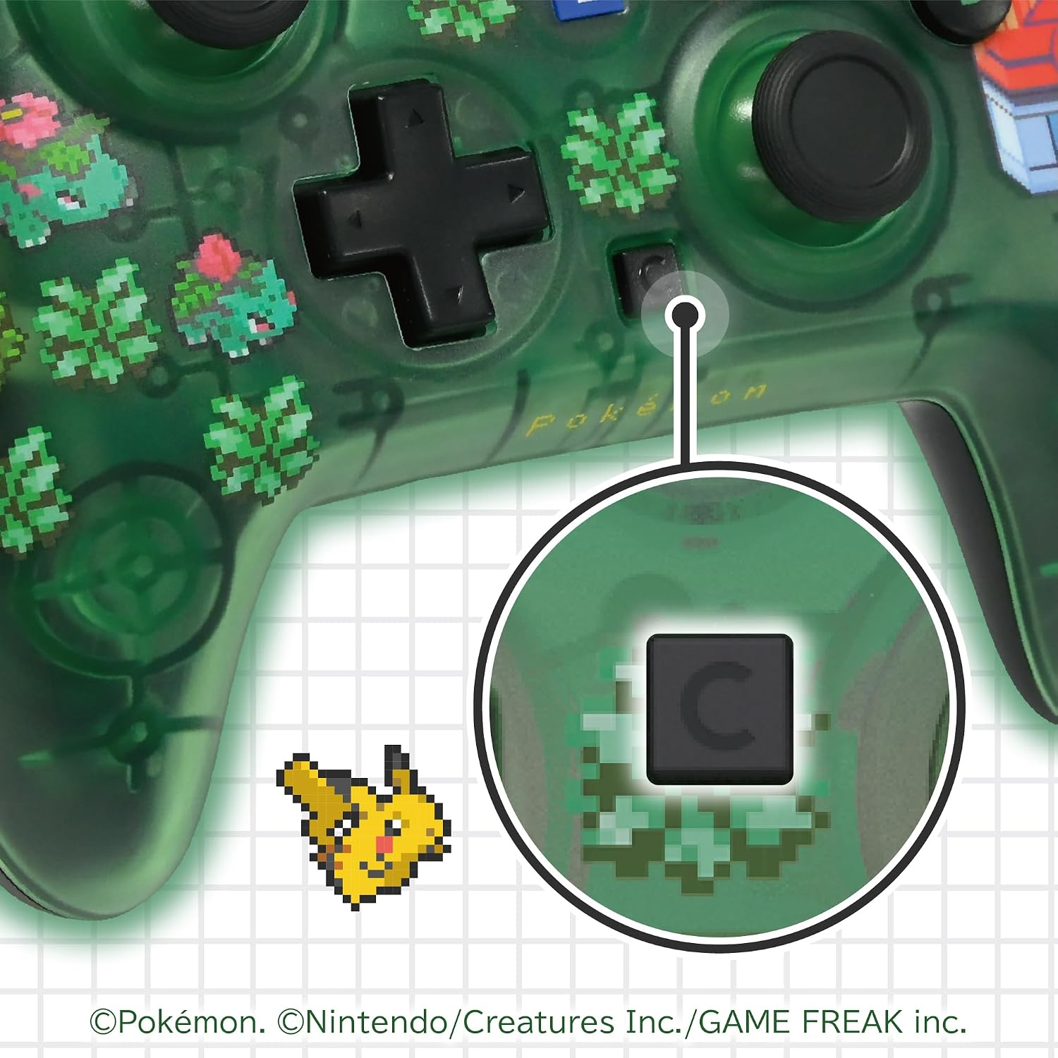 HORI NS2 有線控制器 Tubro 寶可夢像素風綠 (NSX-229)        HORI NS2  Pad Tubro Pokémon Pixel Art Green (NSX-229)