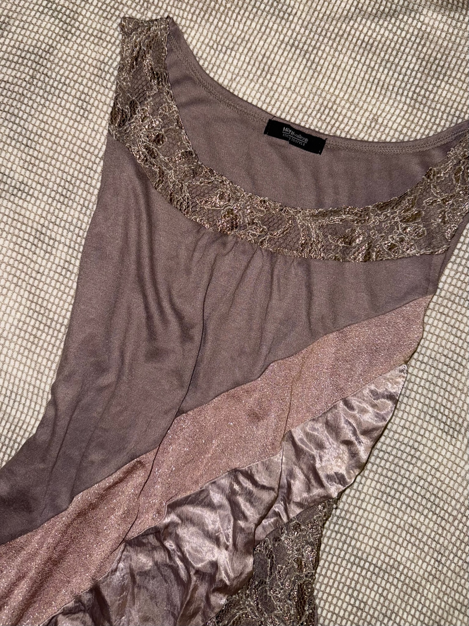 Asymmetrical Patchwork Y2K Tunic