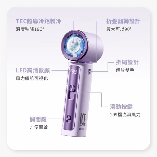 ARGOIceBlast Fan3合1手持冰敷高速風扇