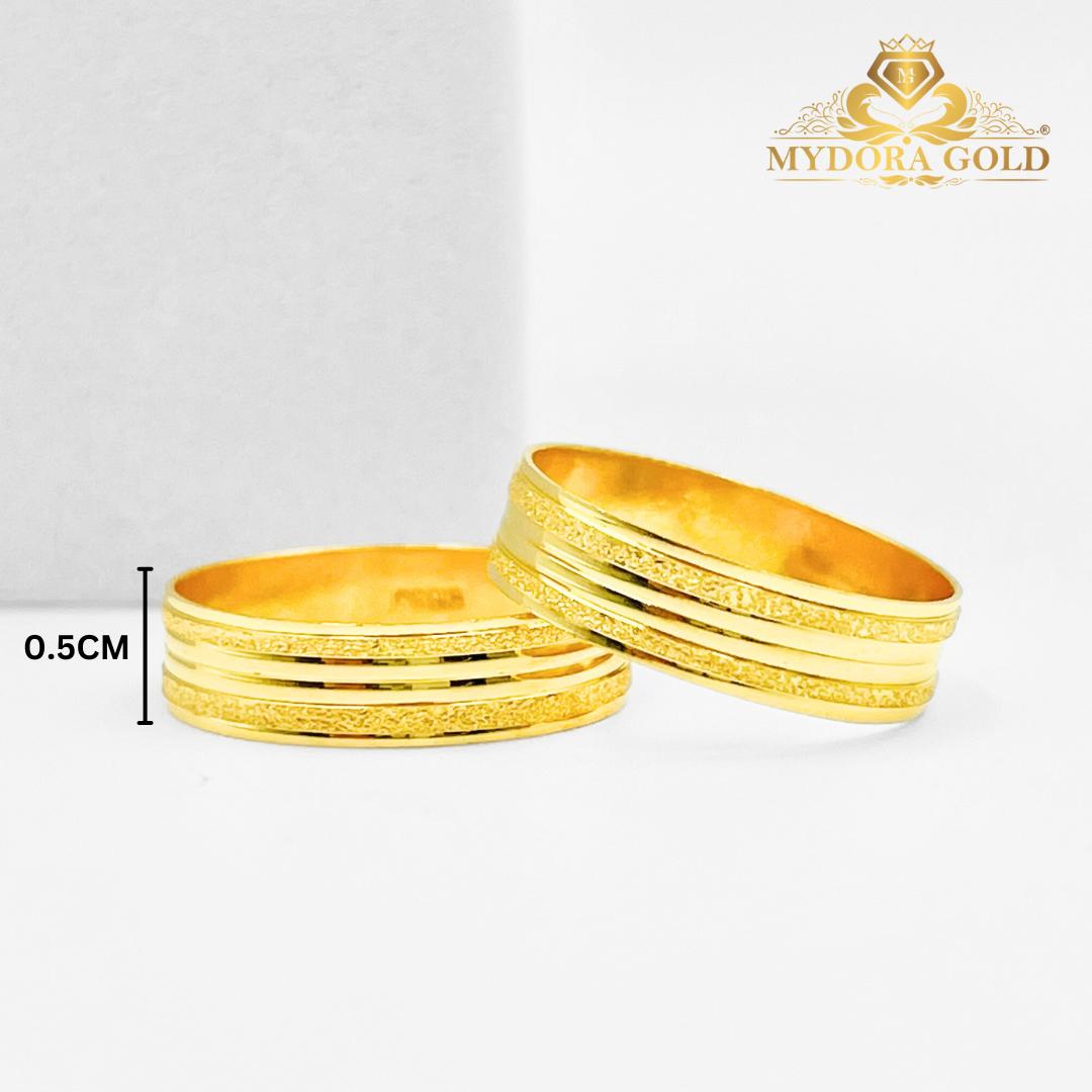 MYDORA Cincin Belah Rotan Double Pasir Liner l EMAS916/22K