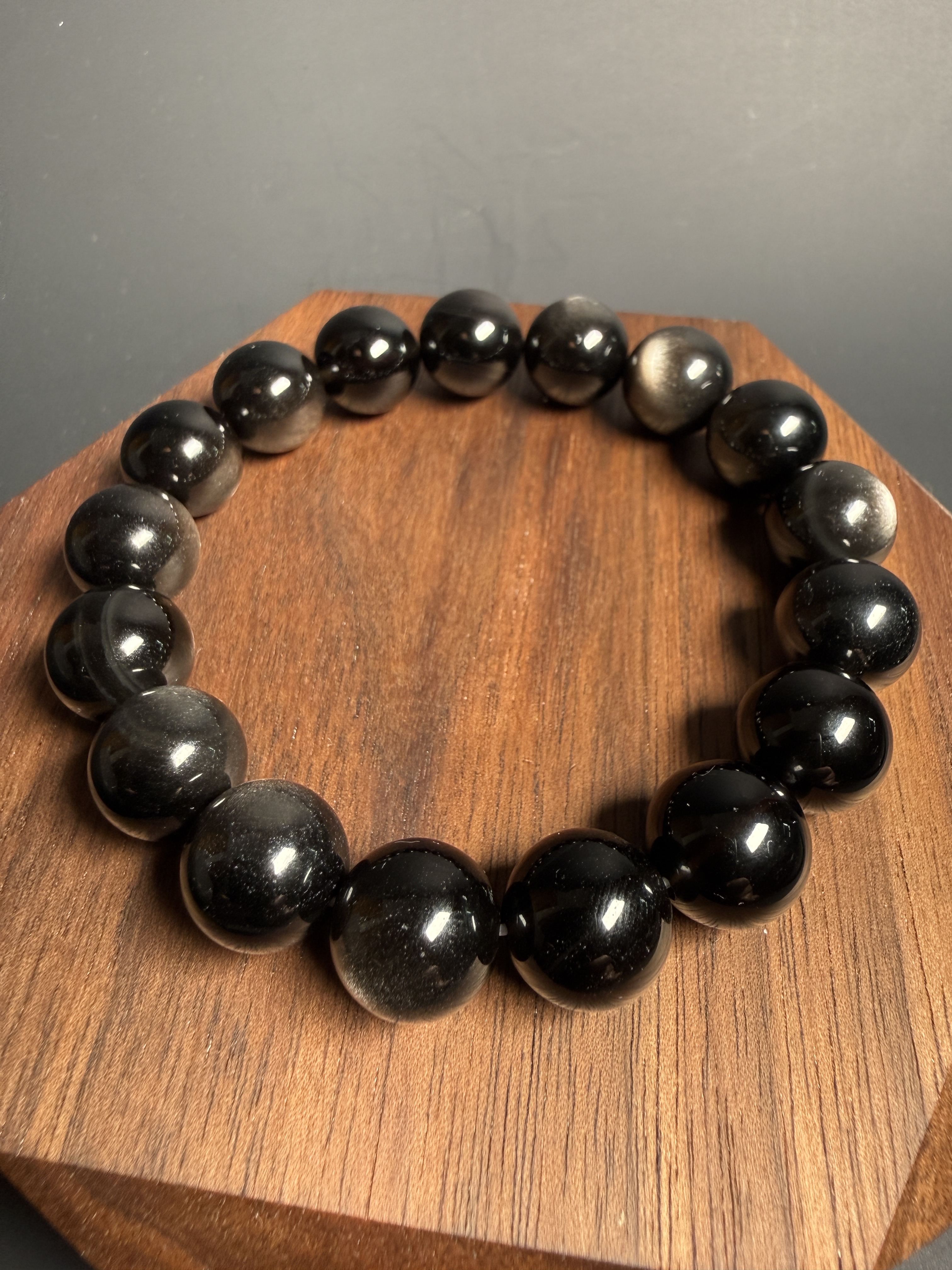 銀曜石手串 (12mm) (option 2)