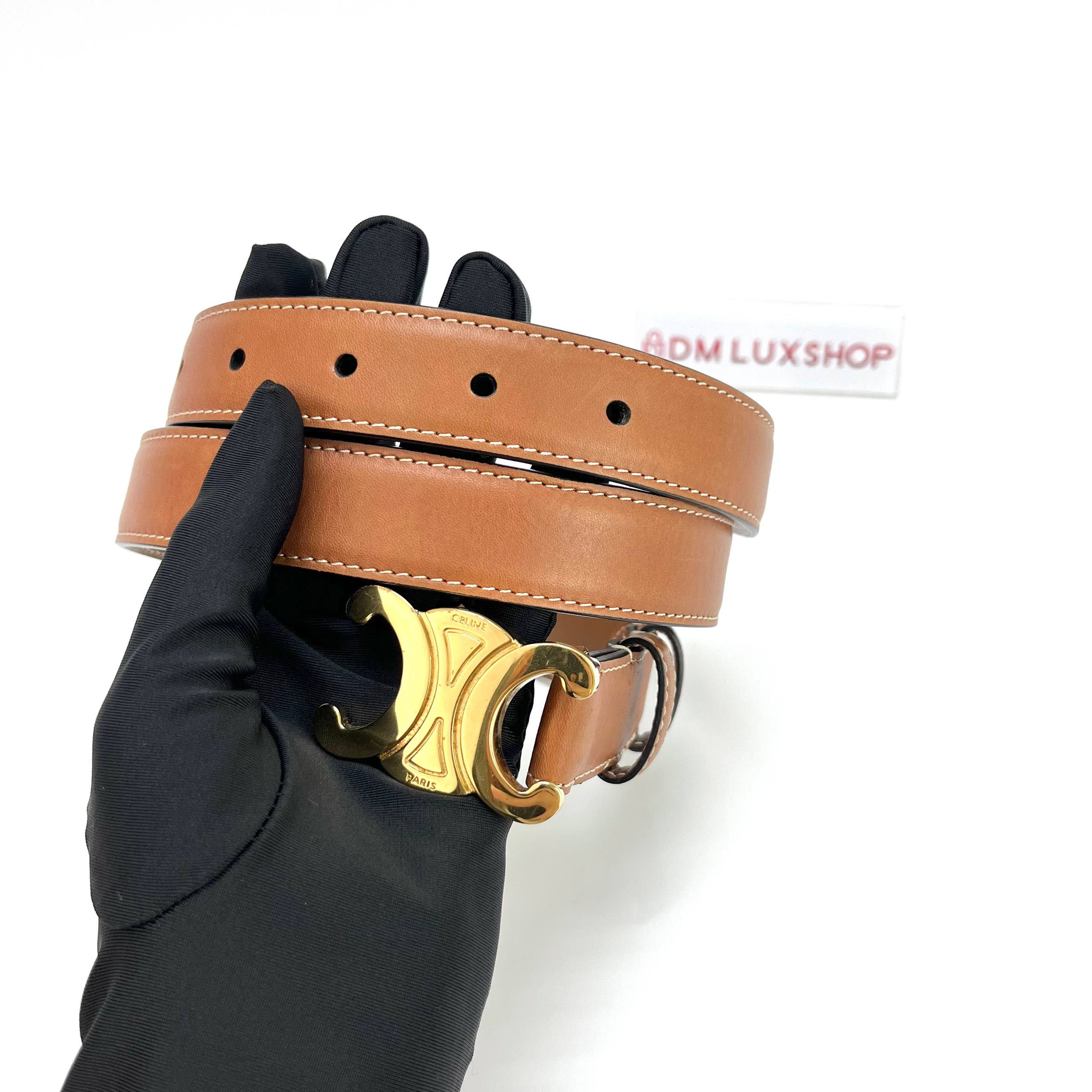 Celine Triomphe Belt 25MM GHW