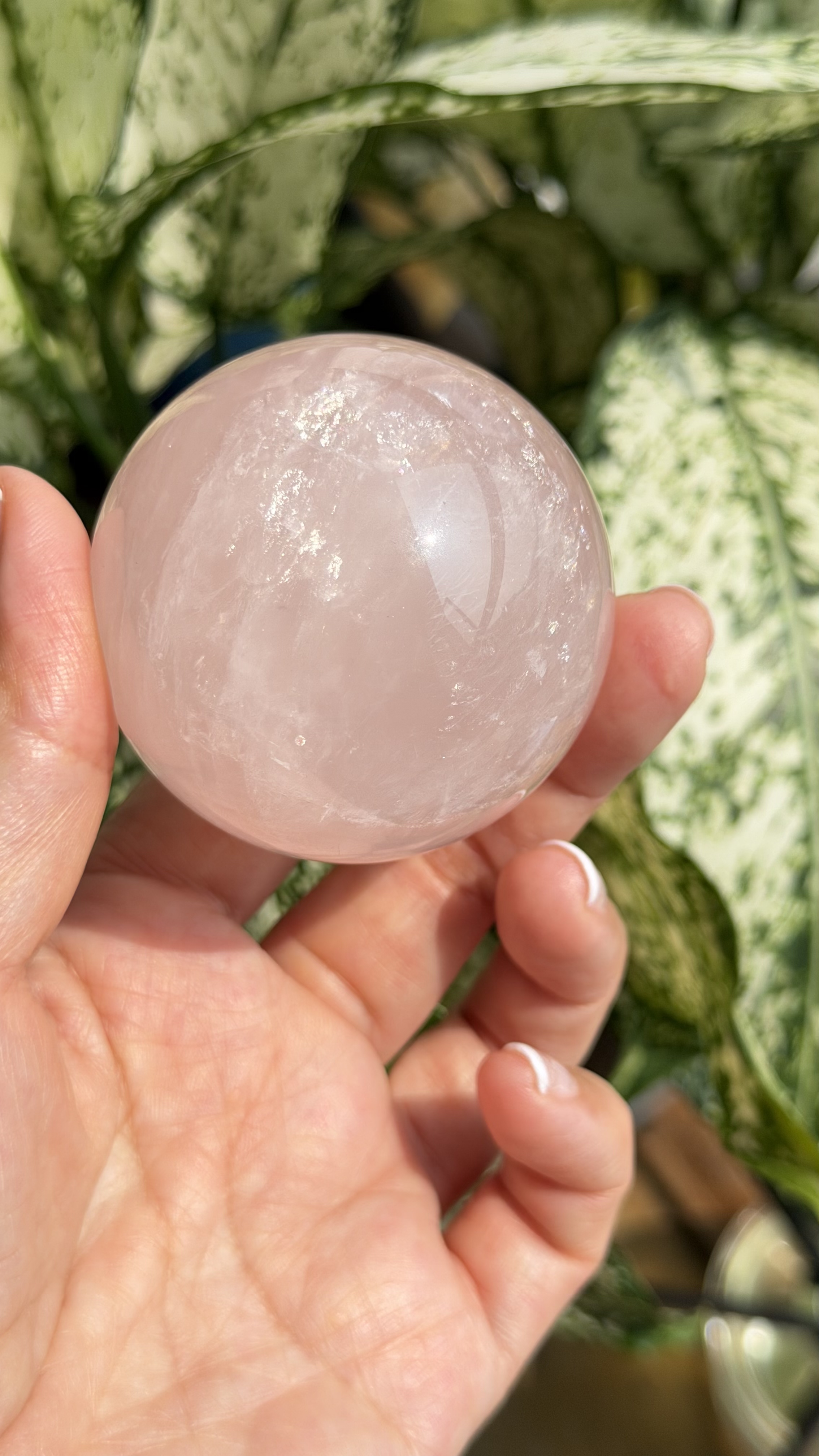༒5.4cm 粉水晶球༒ RQ.1256H5T-RA26*A9T^